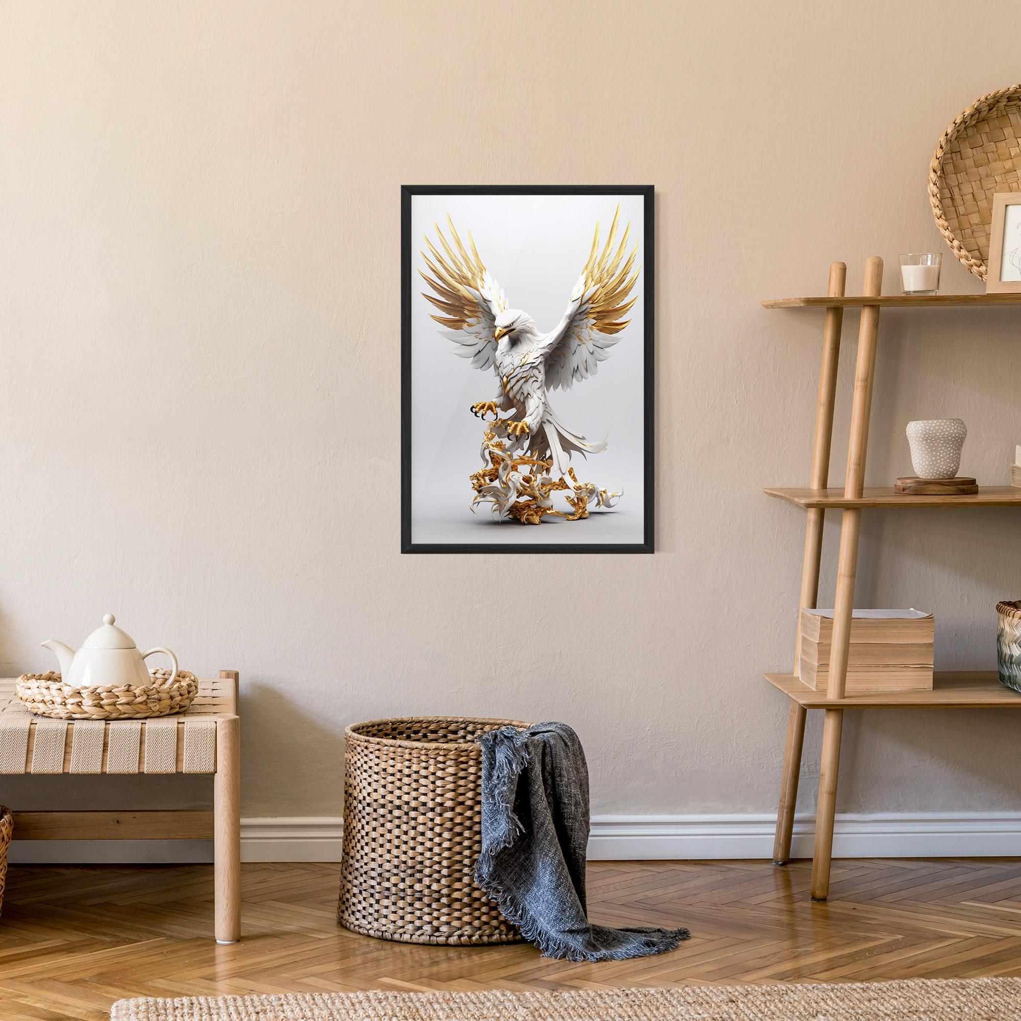 Keretezett Poszter Gold 3d Eagle mockup 9