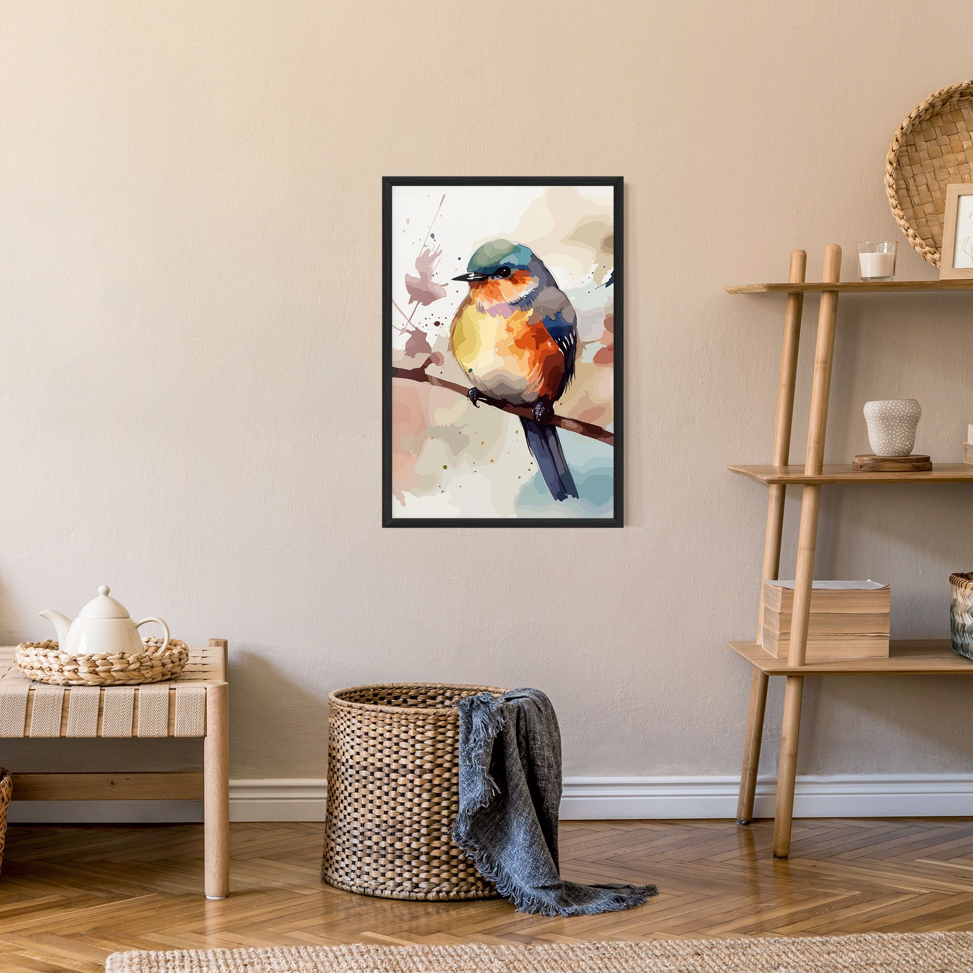 Orange Purple Bird mockup 9