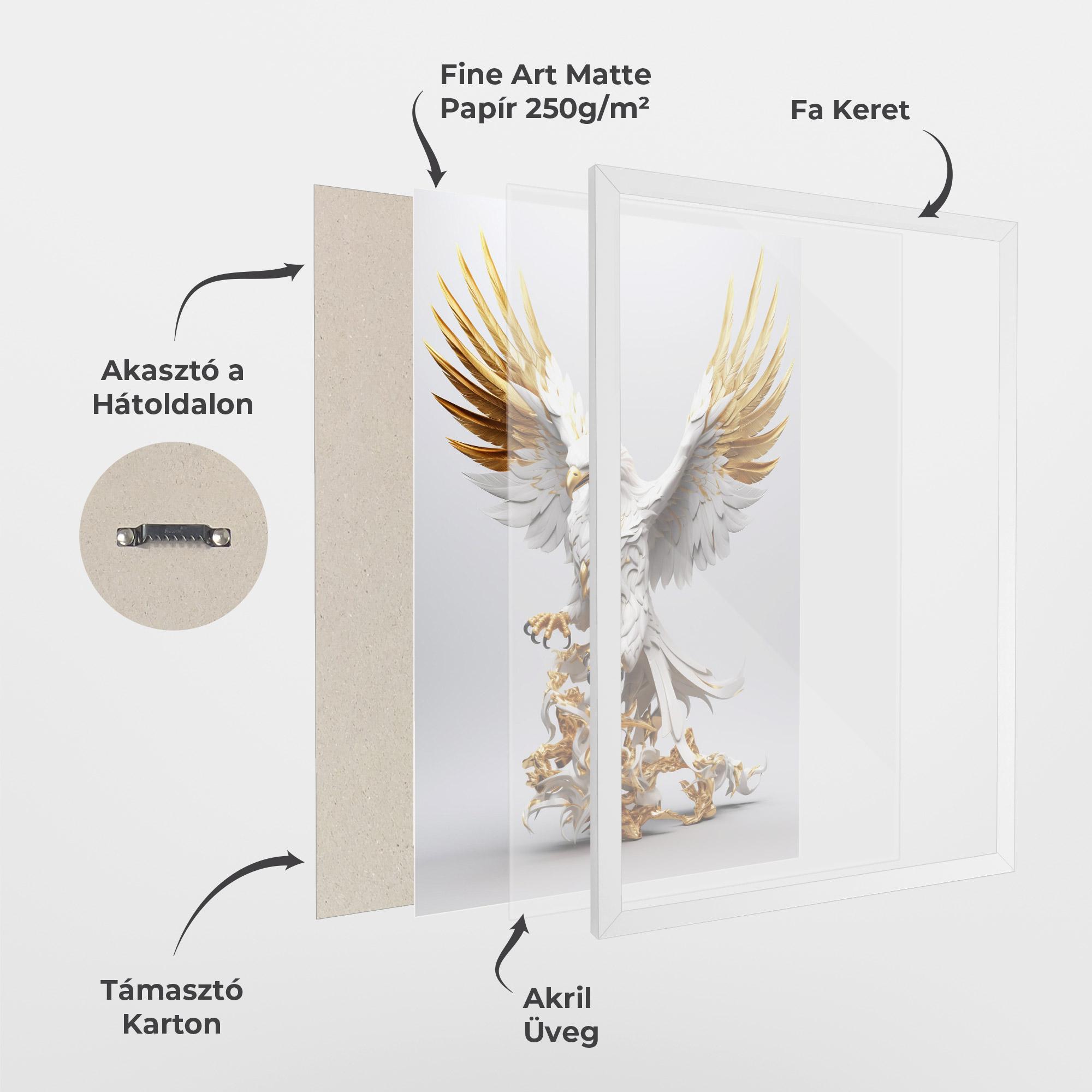 Keretezett Poszter Gold 3d Eagle mockup 1