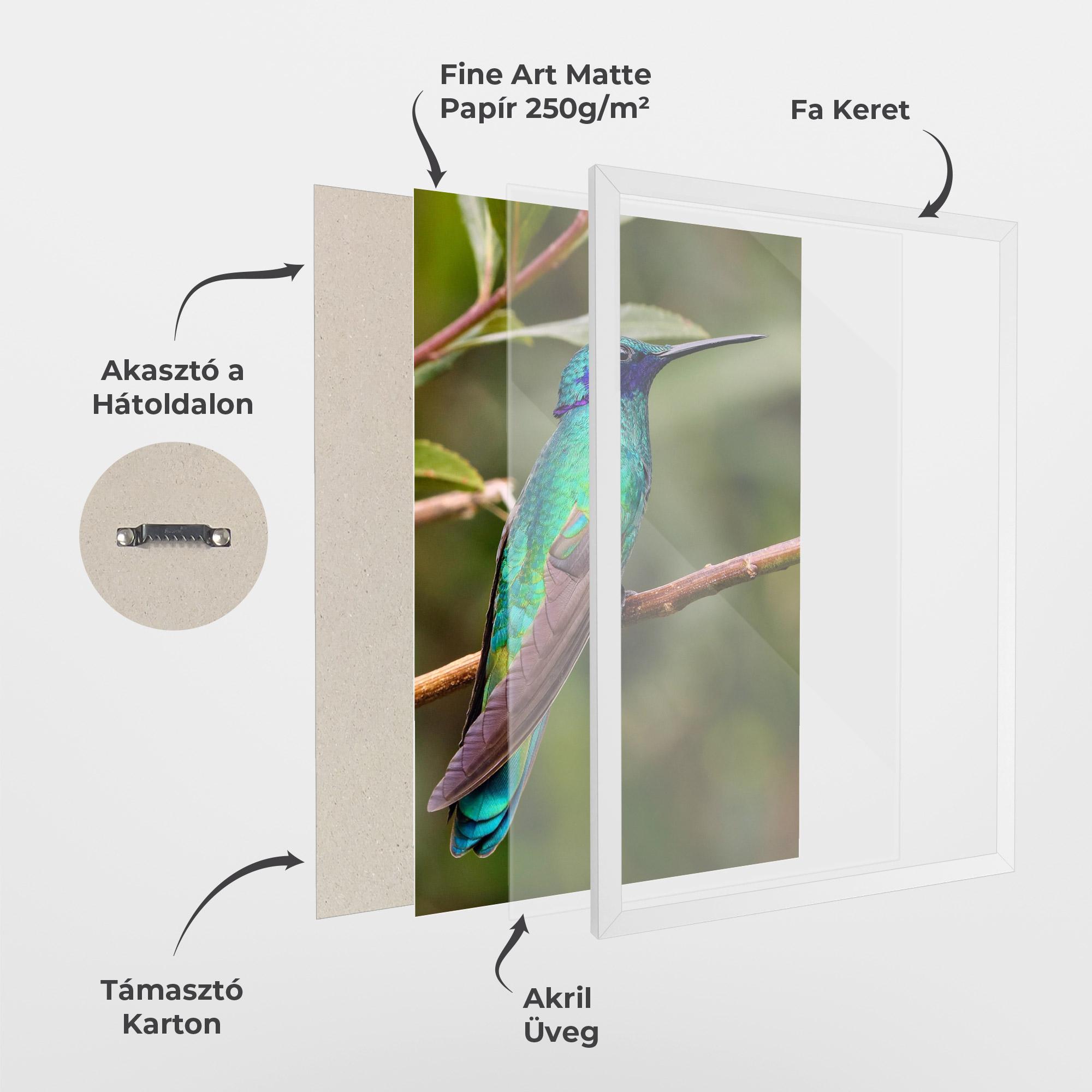 Keretezett Poszter Green Bird mockup 1