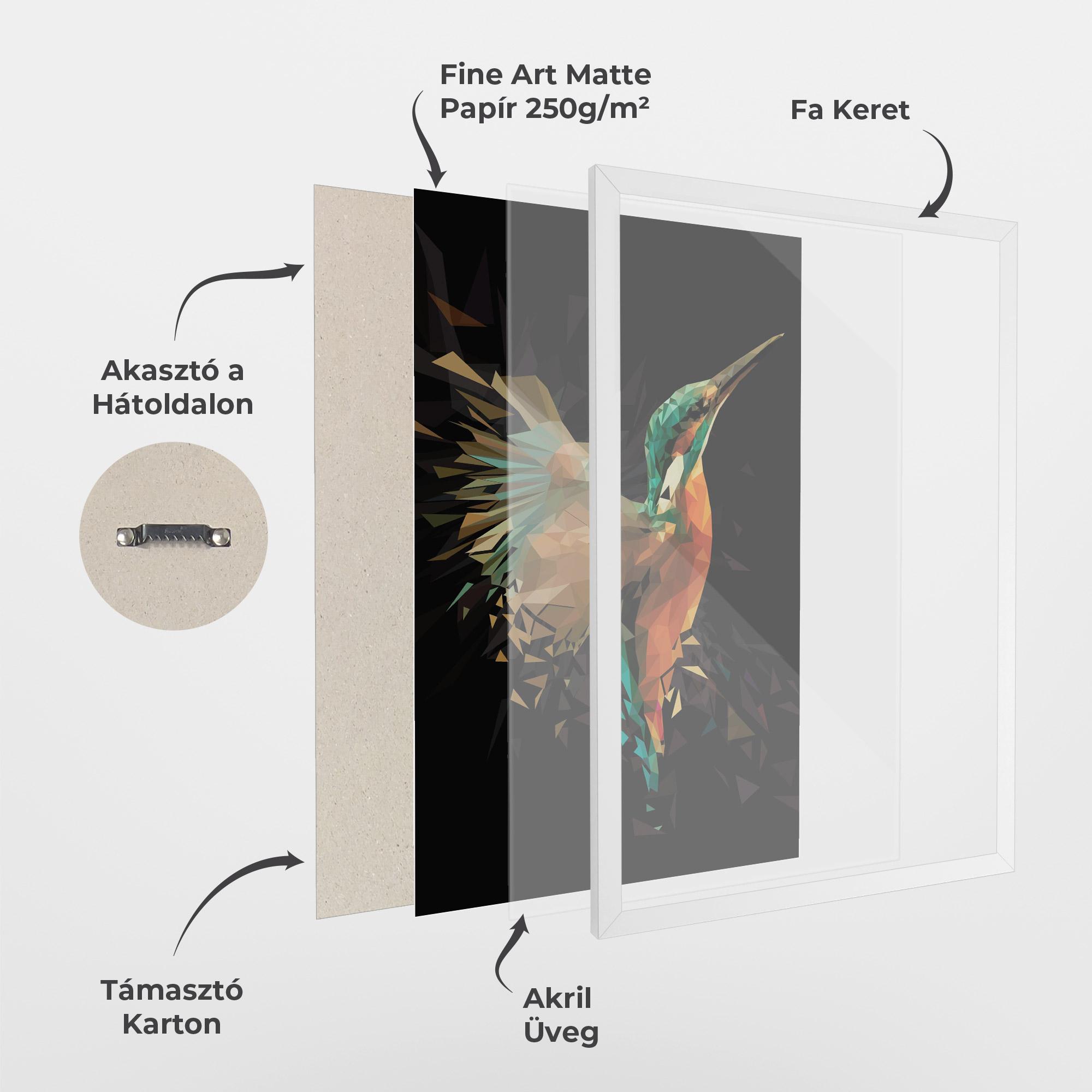 Keretezett Poszter Hummingbird Splash mockup 1