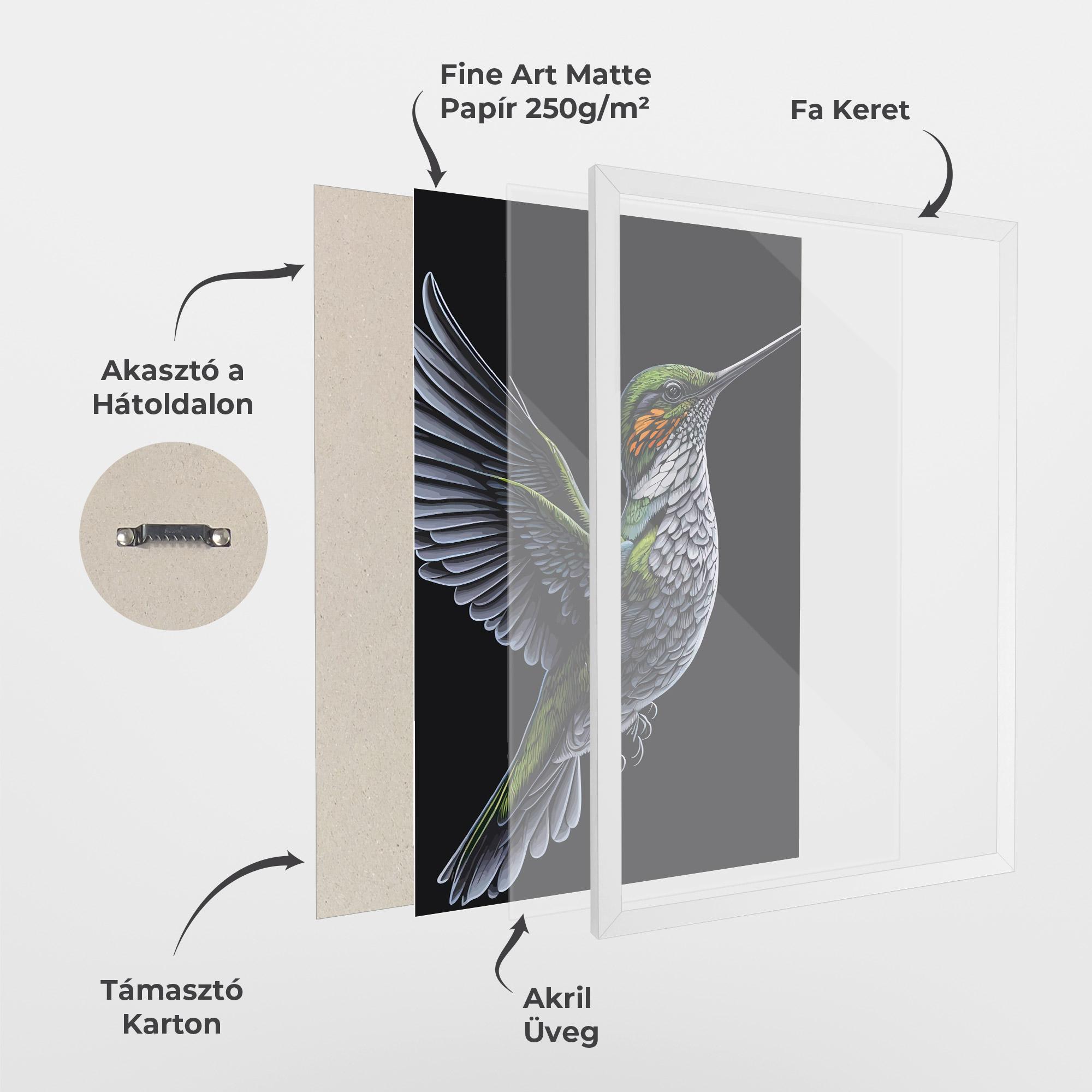 Keretezett Poszter Hummingbird mockup 1