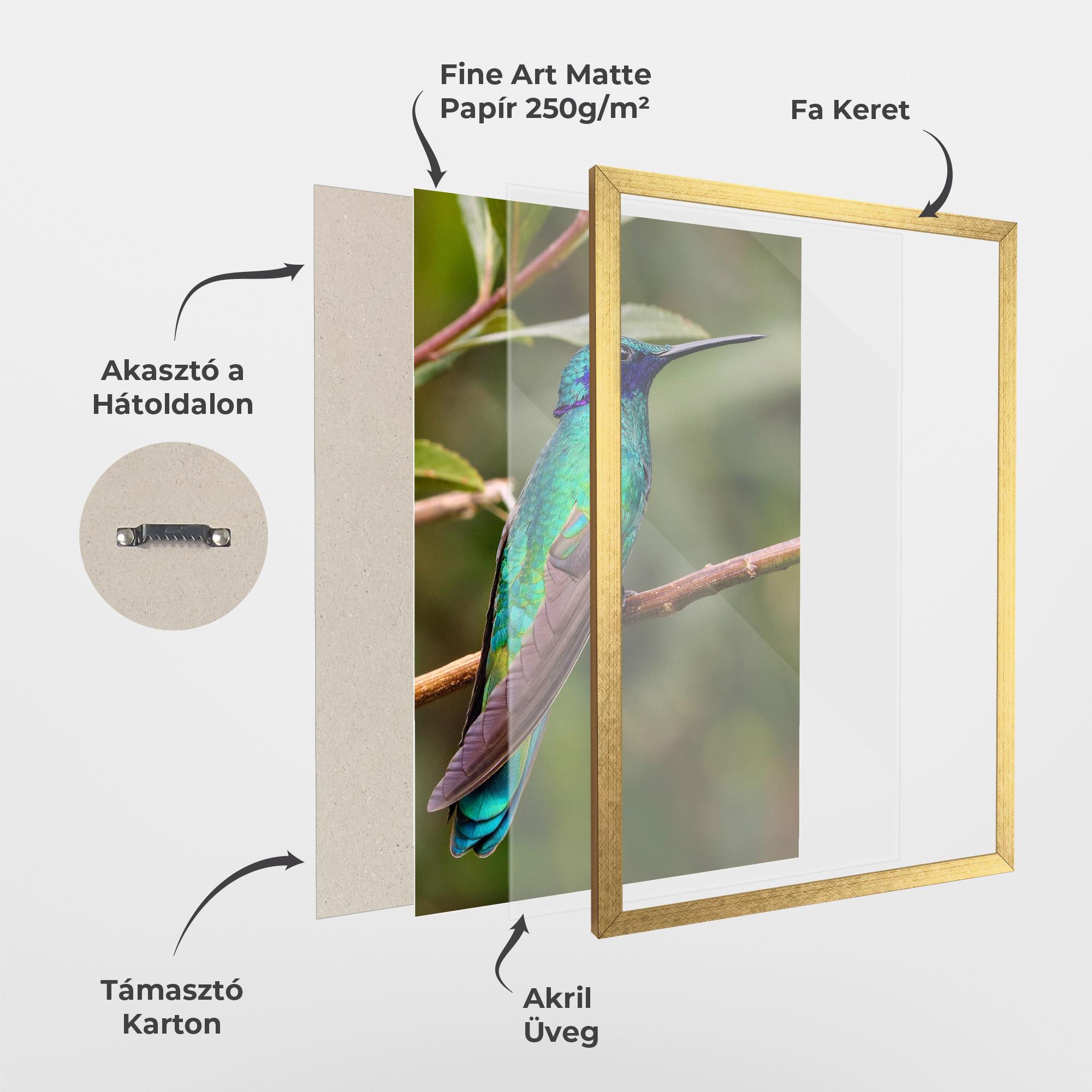 Keretezett Poszter Green Bird mockup 1