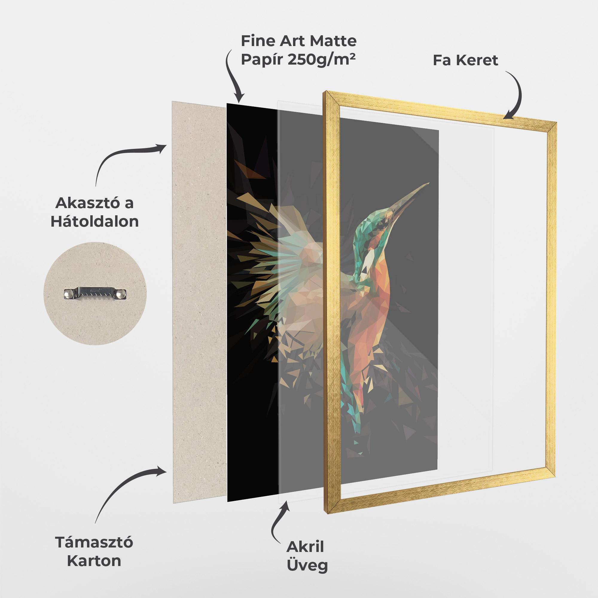 Keretezett Poszter Hummingbird Splash mockup 1