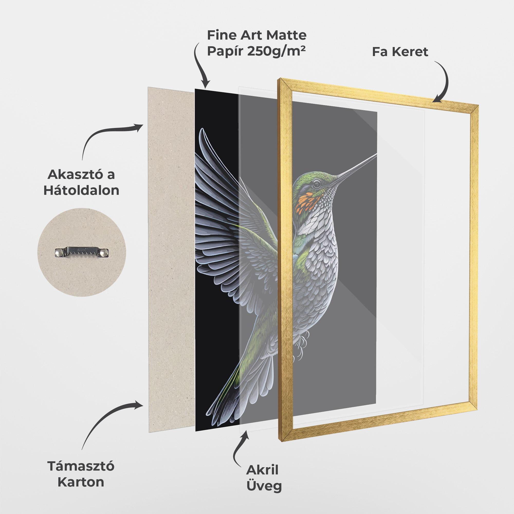 Keretezett Poszter Hummingbird mockup 1