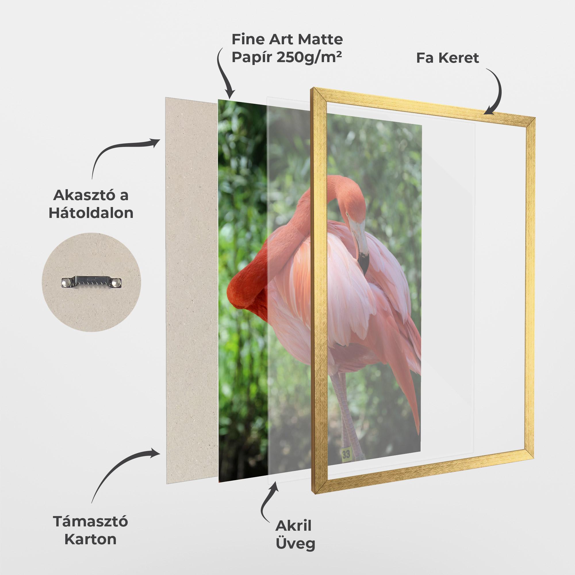 Keretezett Poszter Red Flamingo mockup 1