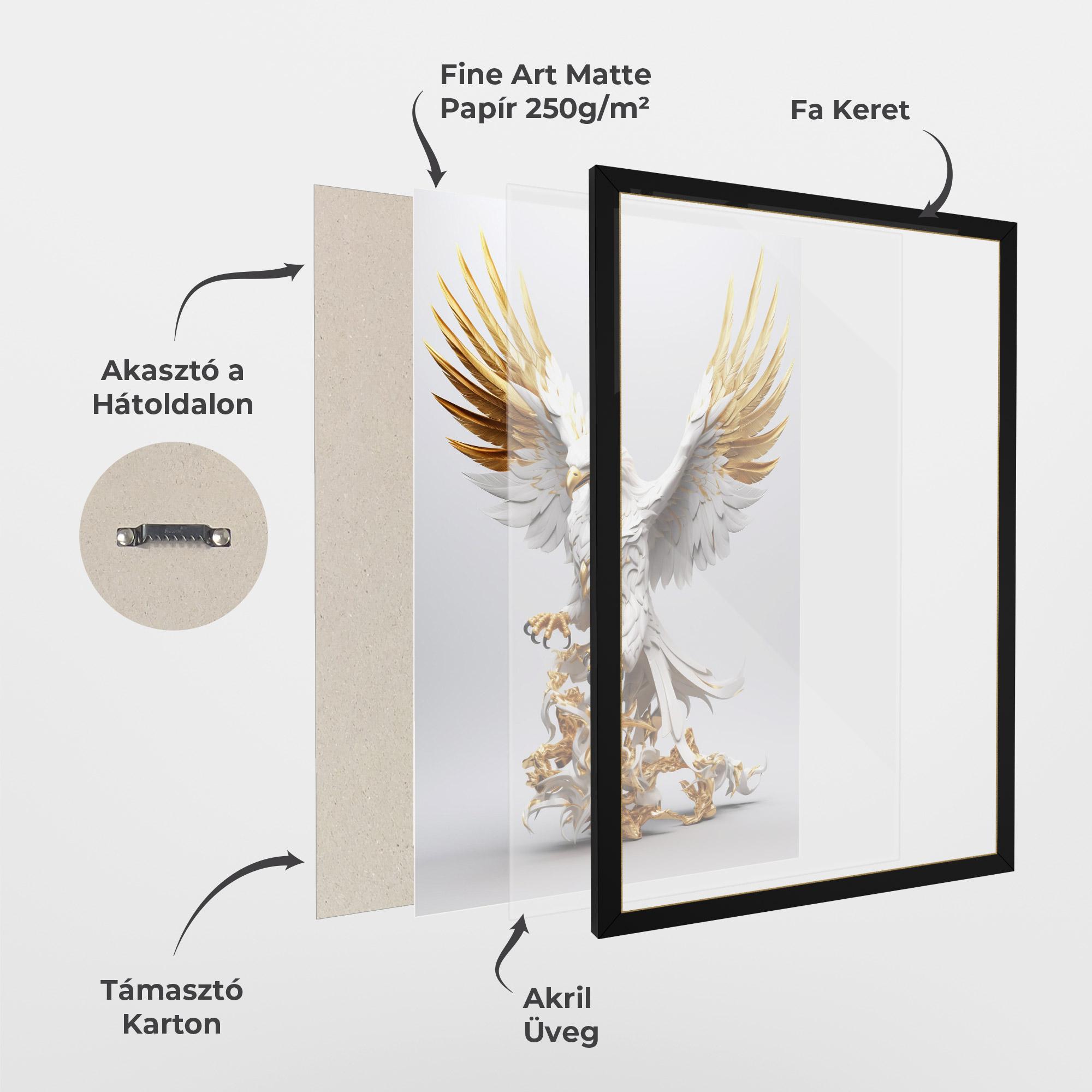 Keretezett Poszter Gold 3d Eagle mockup 1