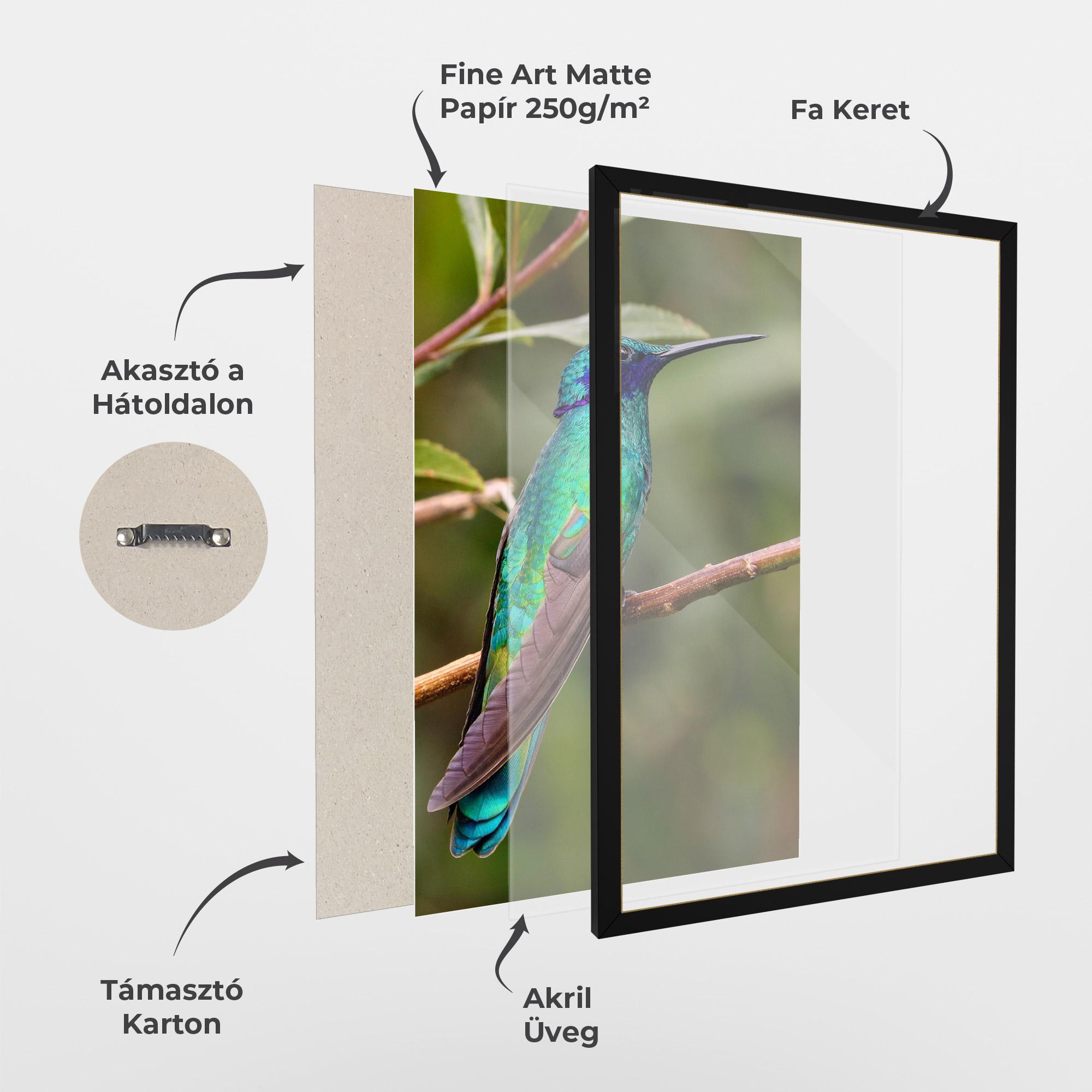 Keretezett Poszter Green Bird mockup 1