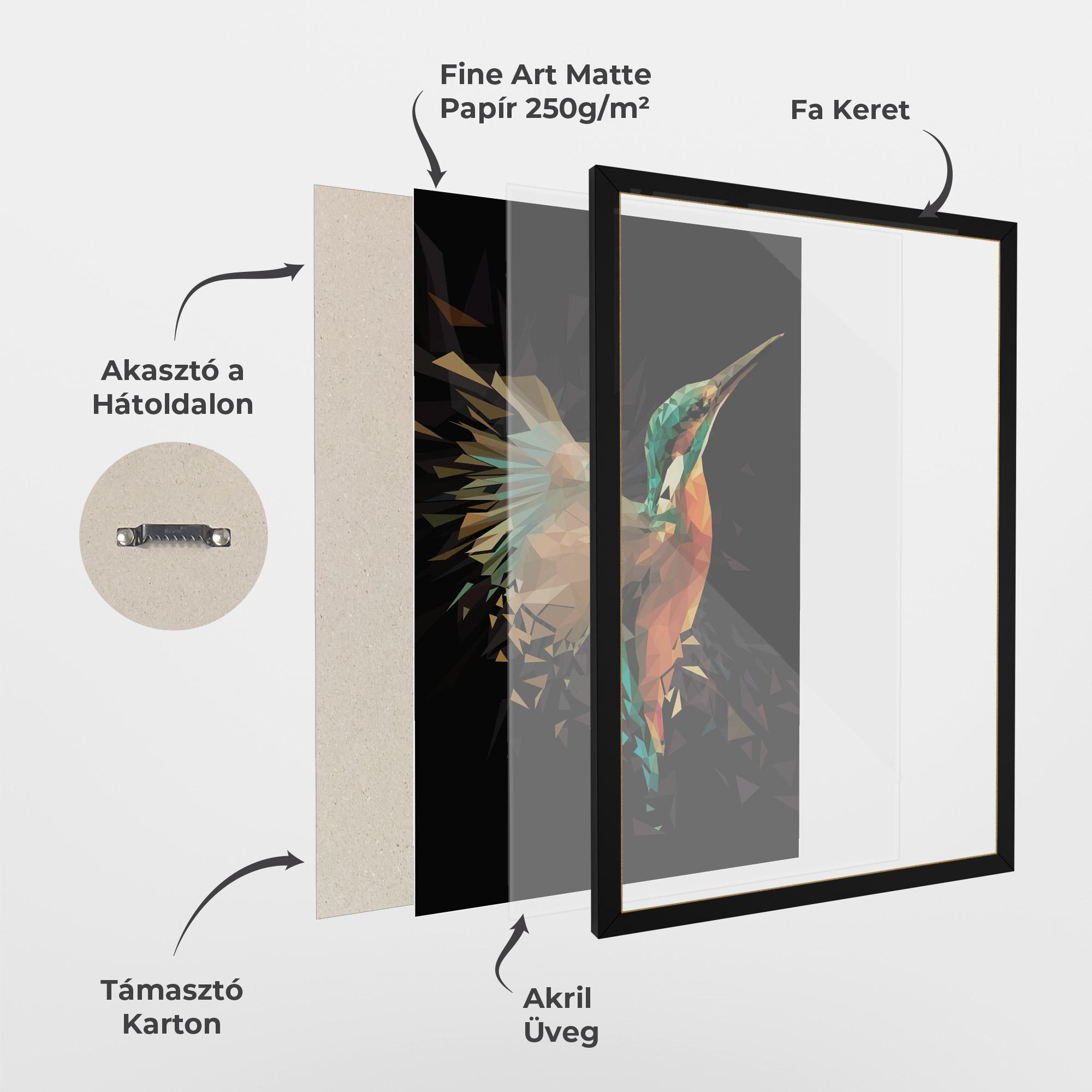 Keretezett Poszter Hummingbird Splash mockup 1