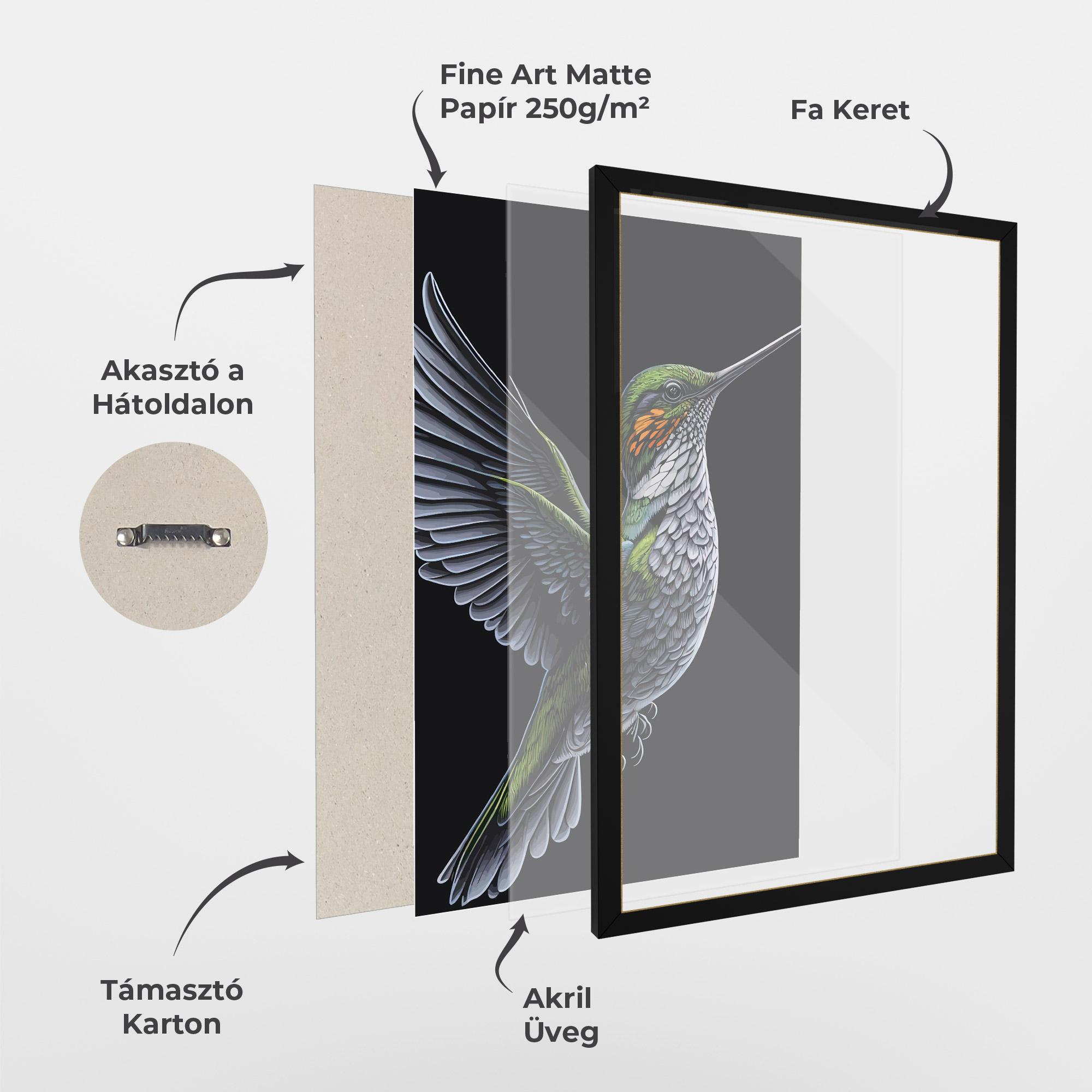 Keretezett Poszter Hummingbird mockup 1