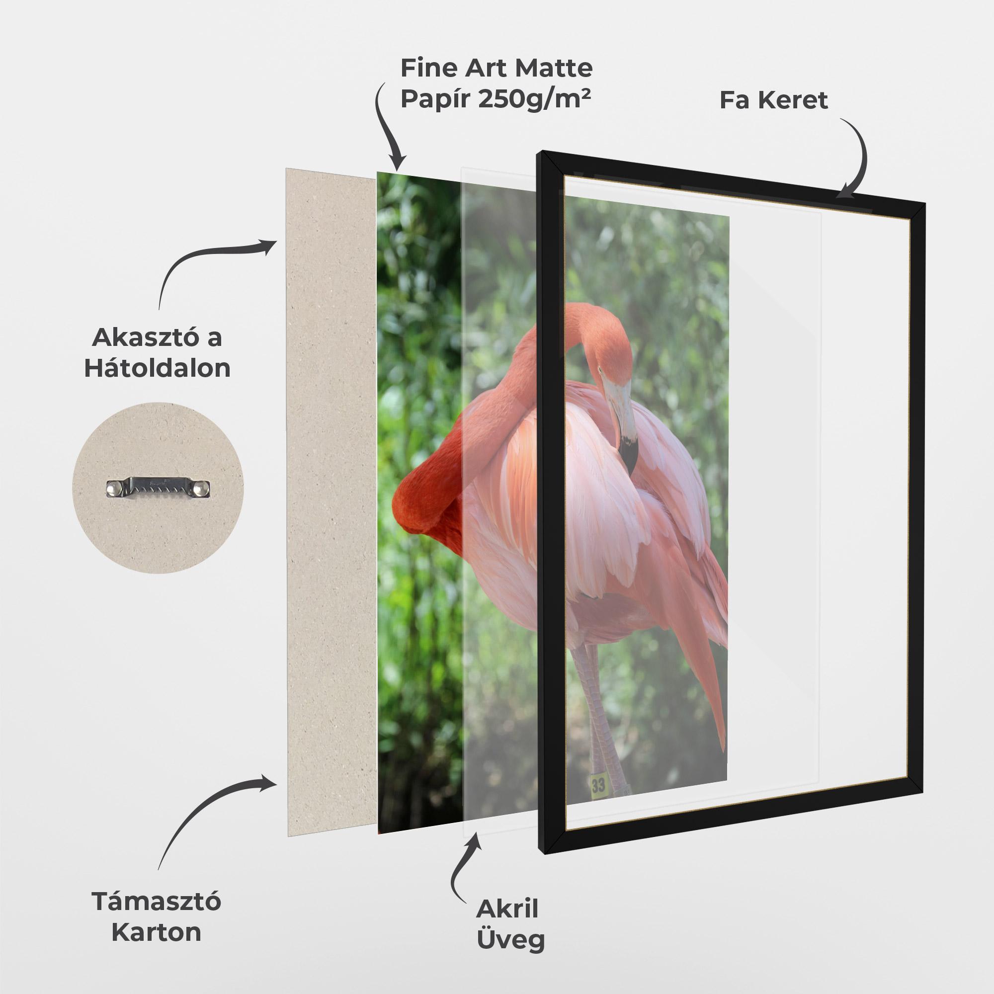 Keretezett Poszter Red Flamingo mockup 1