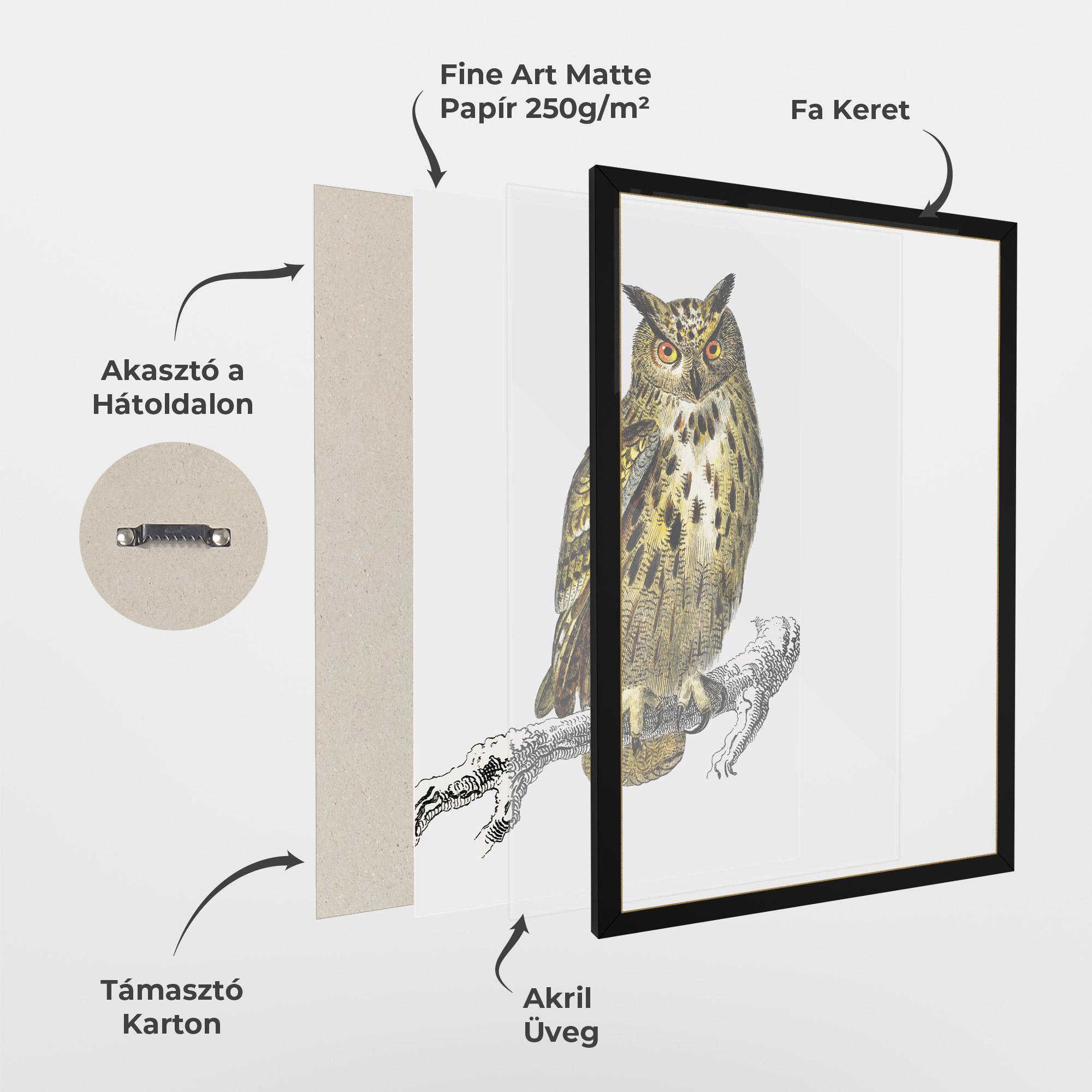 Keretezett Poszter Yellow Owl mockup 1