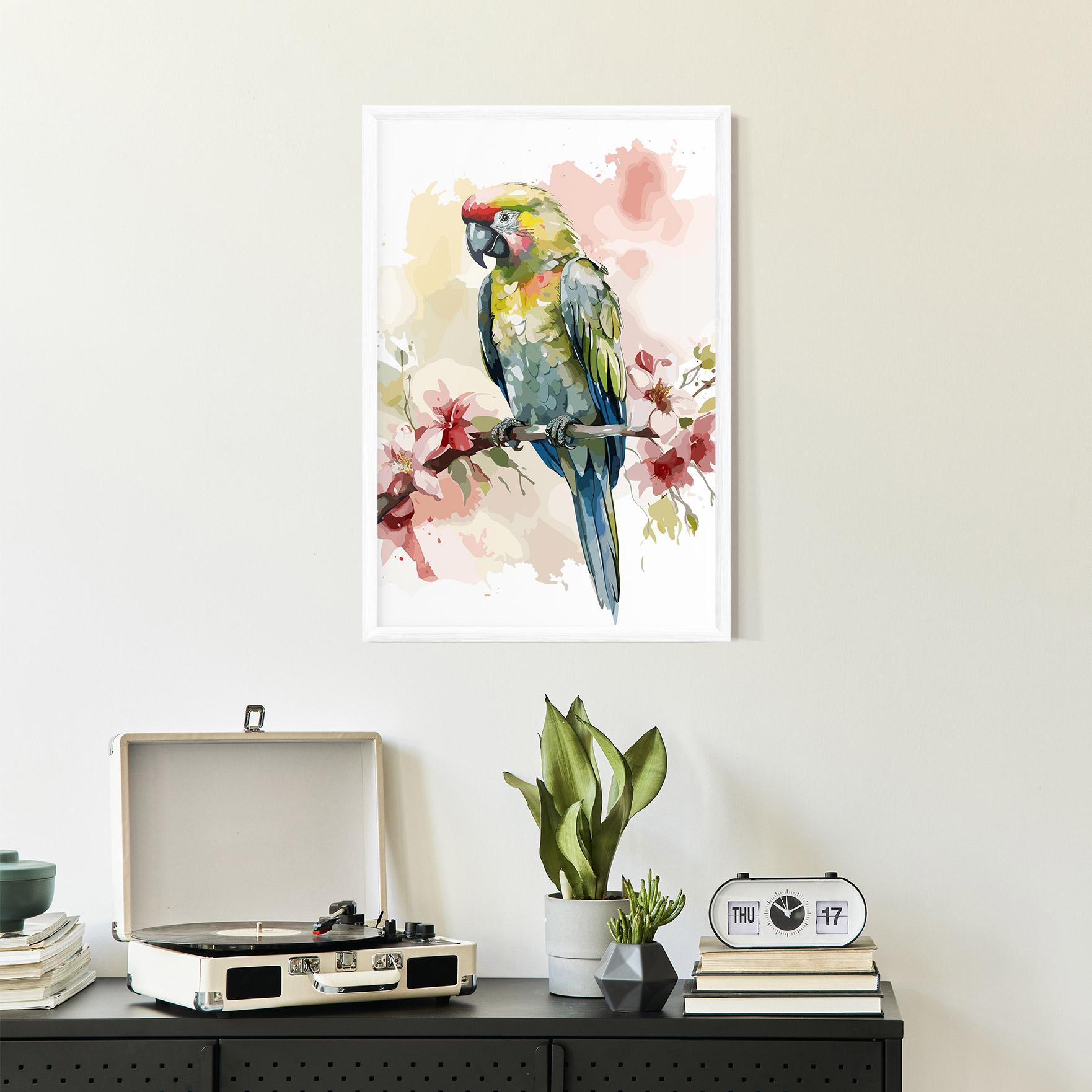 Keretezett Poszter Beautiful Parrot mockup 2