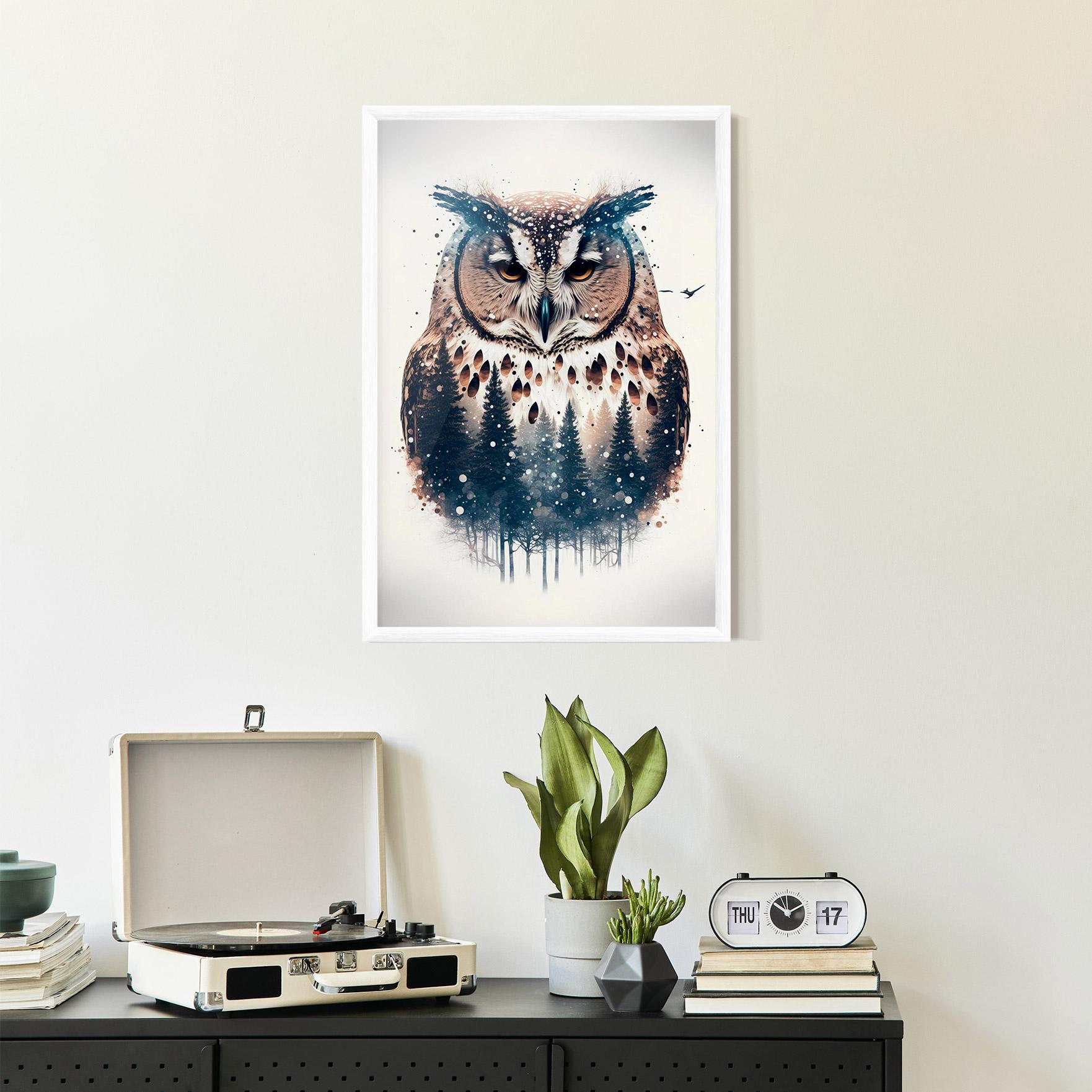 Keretezett Poszter Owl Portrait mockup 2