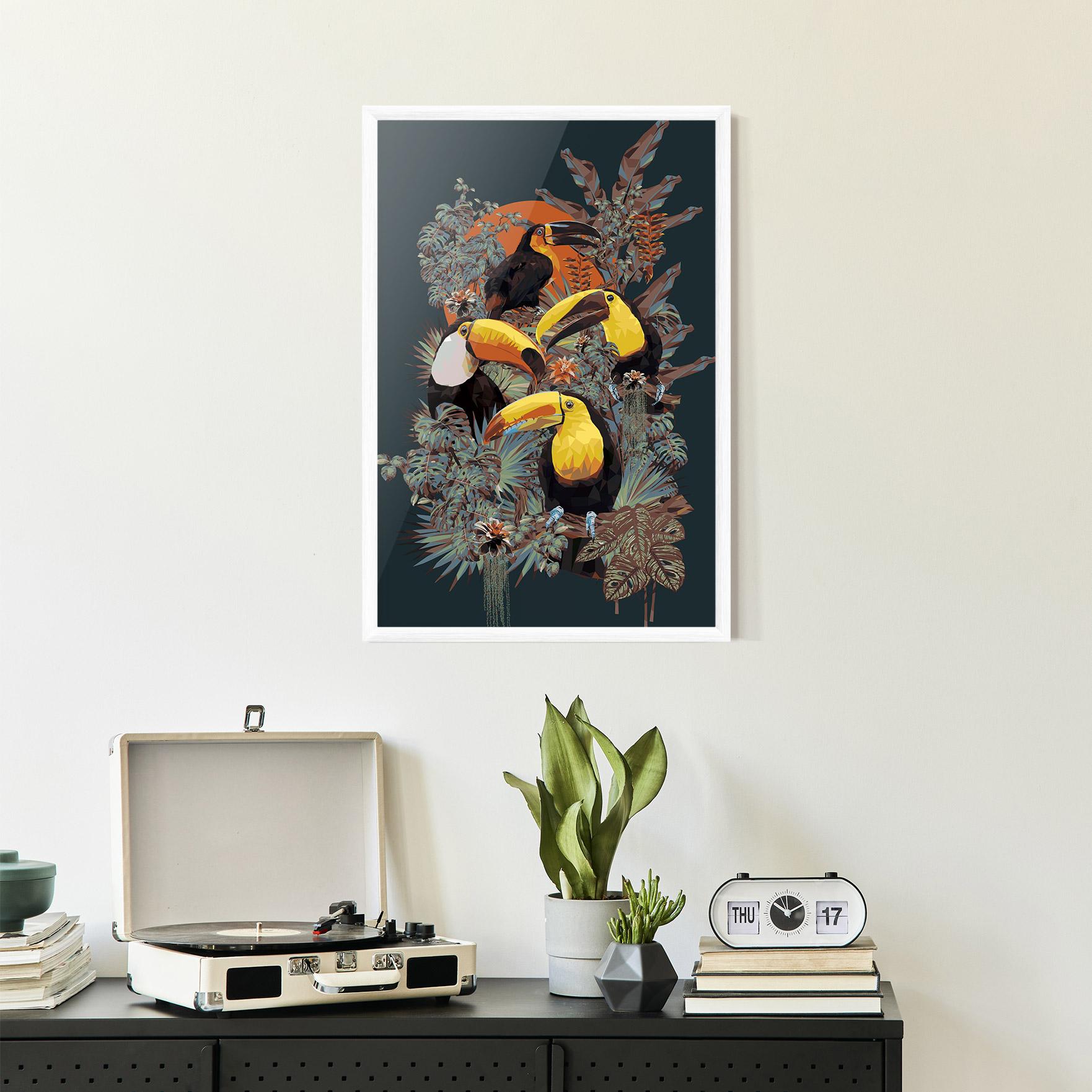 Keretezett Poszter Toucan Birds mockup 2