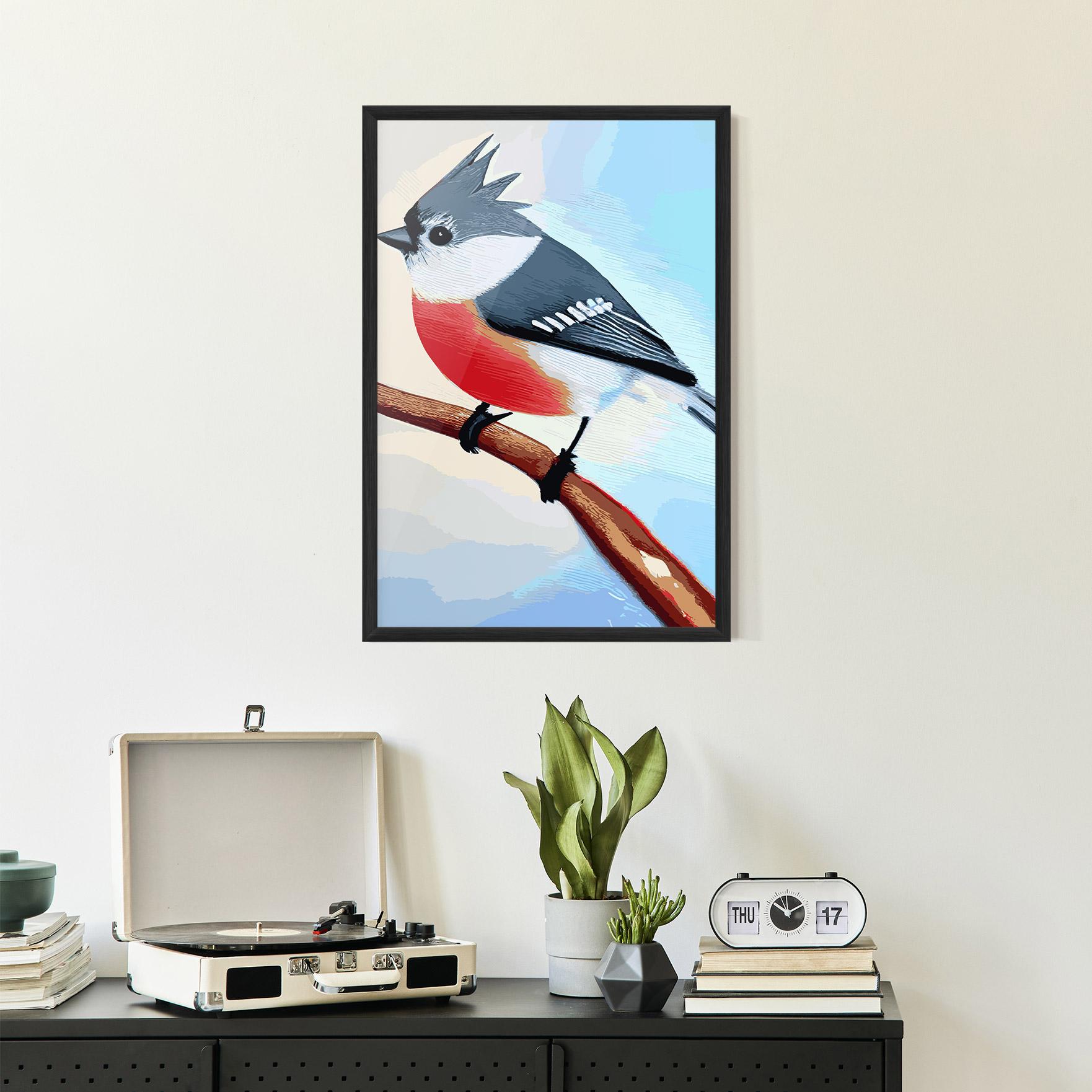 Keretezett Poszter Blue Bird Painting mockup 2