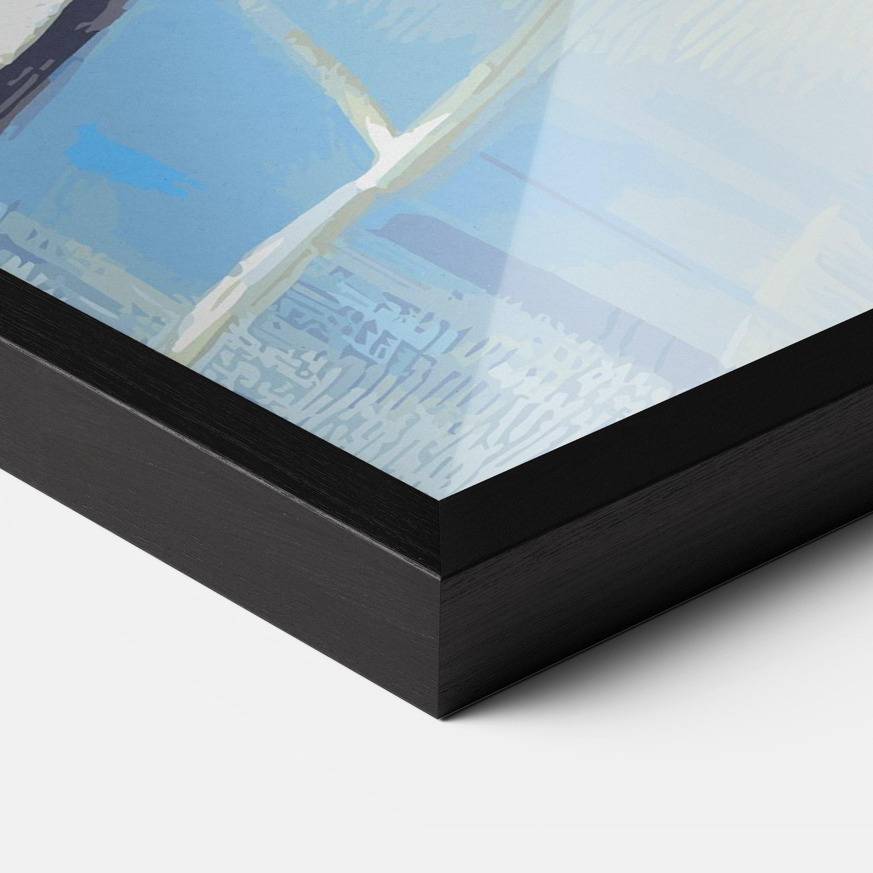 Keretezett Poszter Bird Winter Painting mockup 3