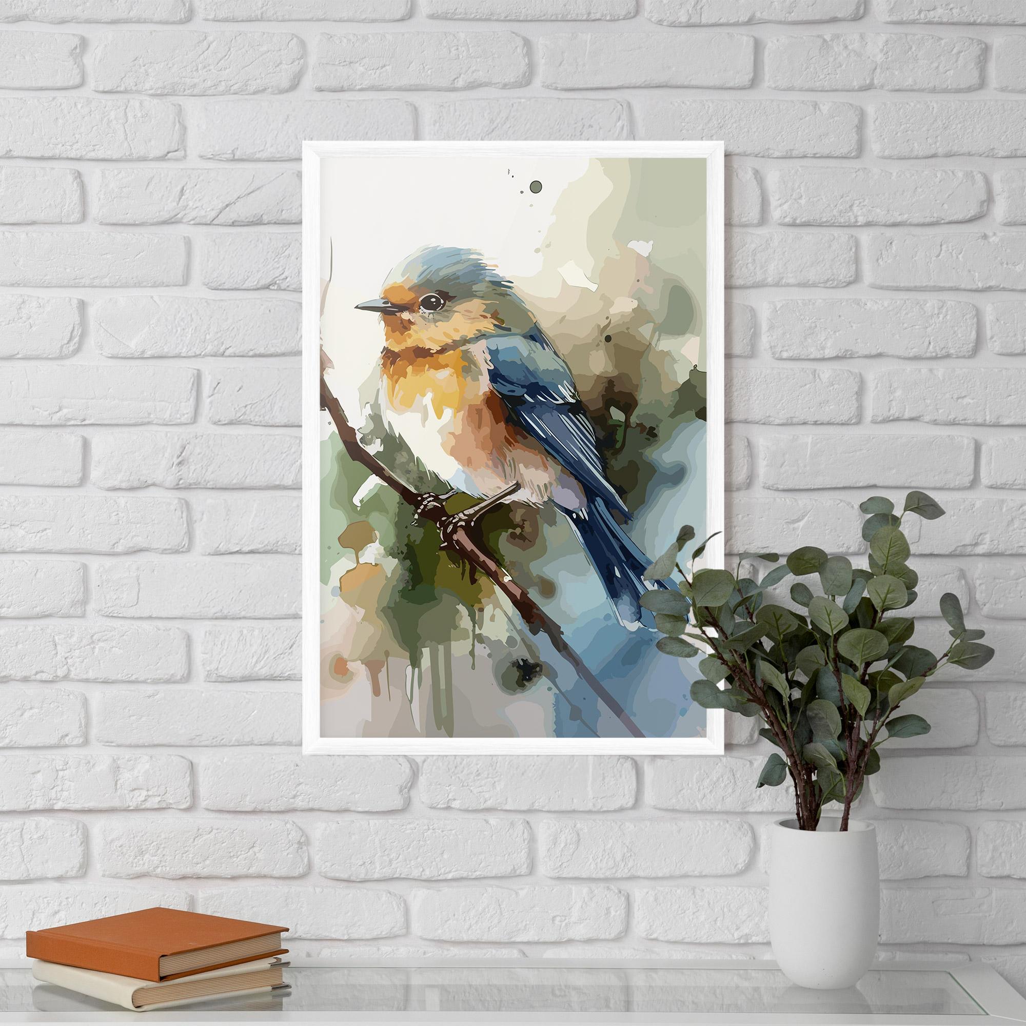 Keretezett Poszter Blue Pretty Bird mockup 5