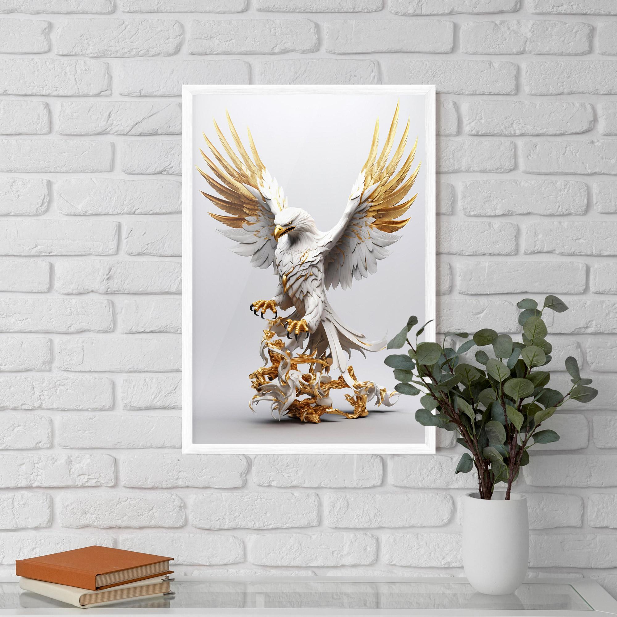 Keretezett Poszter Gold 3d Eagle mockup 5