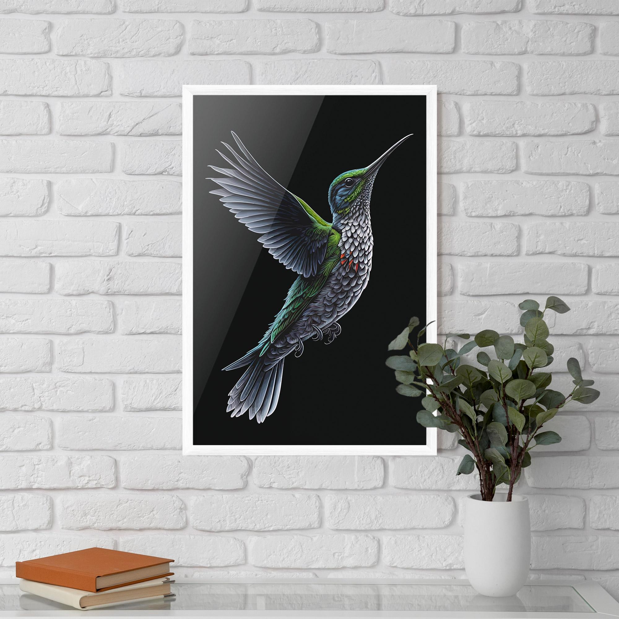Keretezett Poszter Green Hummingbird mockup 5