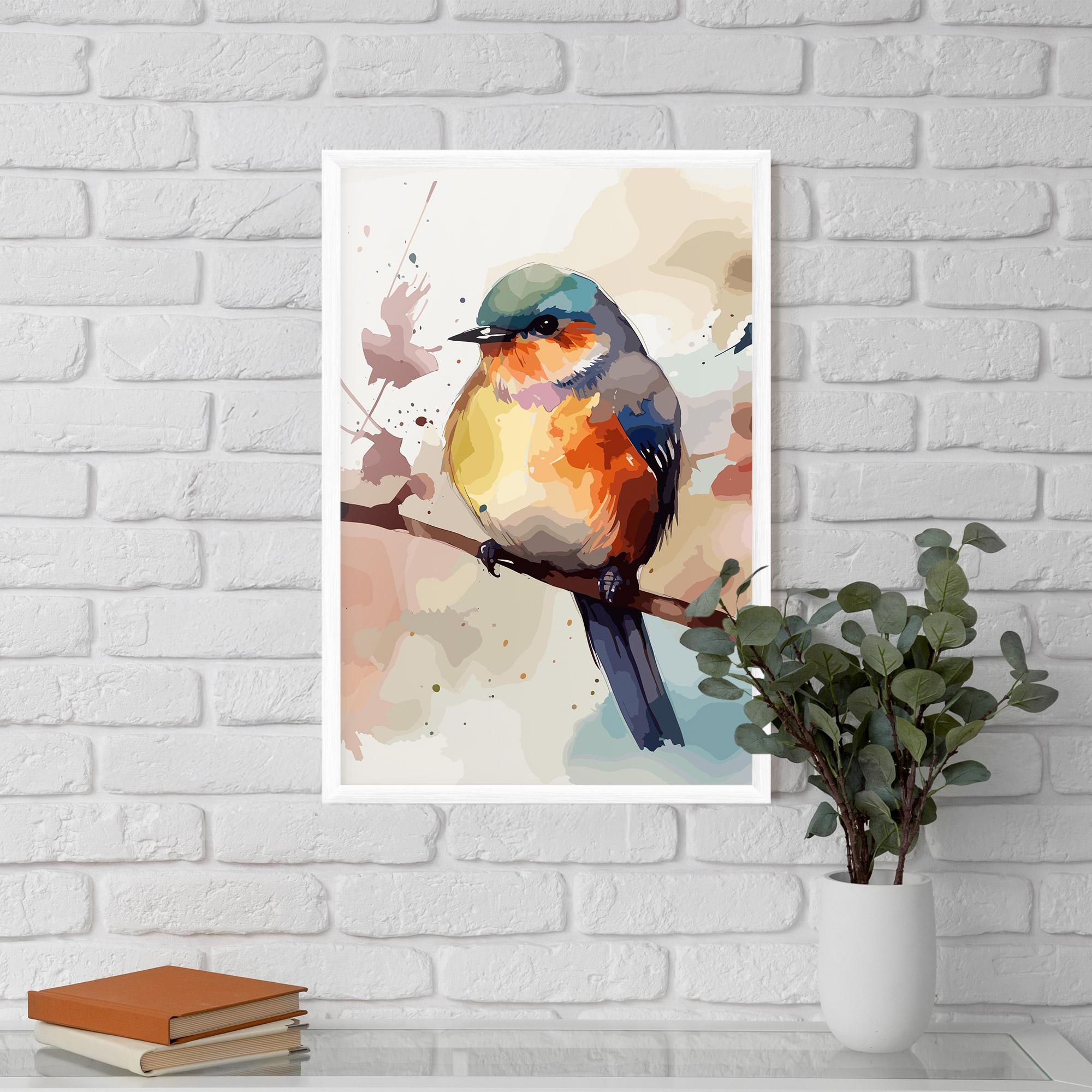Keretezett Poszter Orange Purple Bird mockup 5