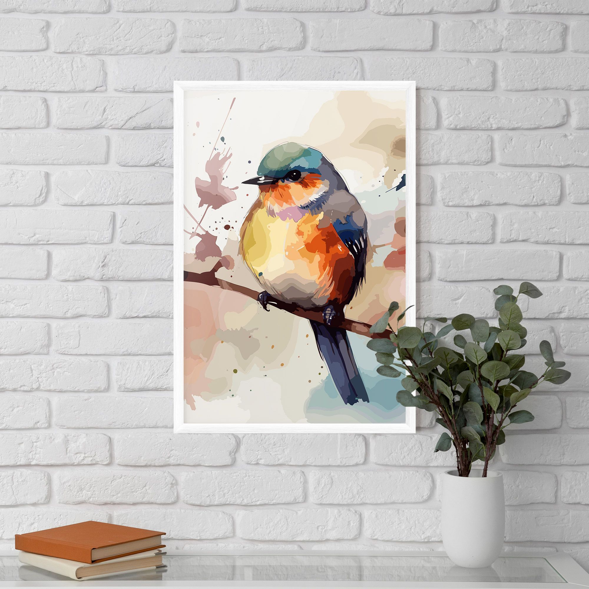 Orange Purple Bird mockup 5