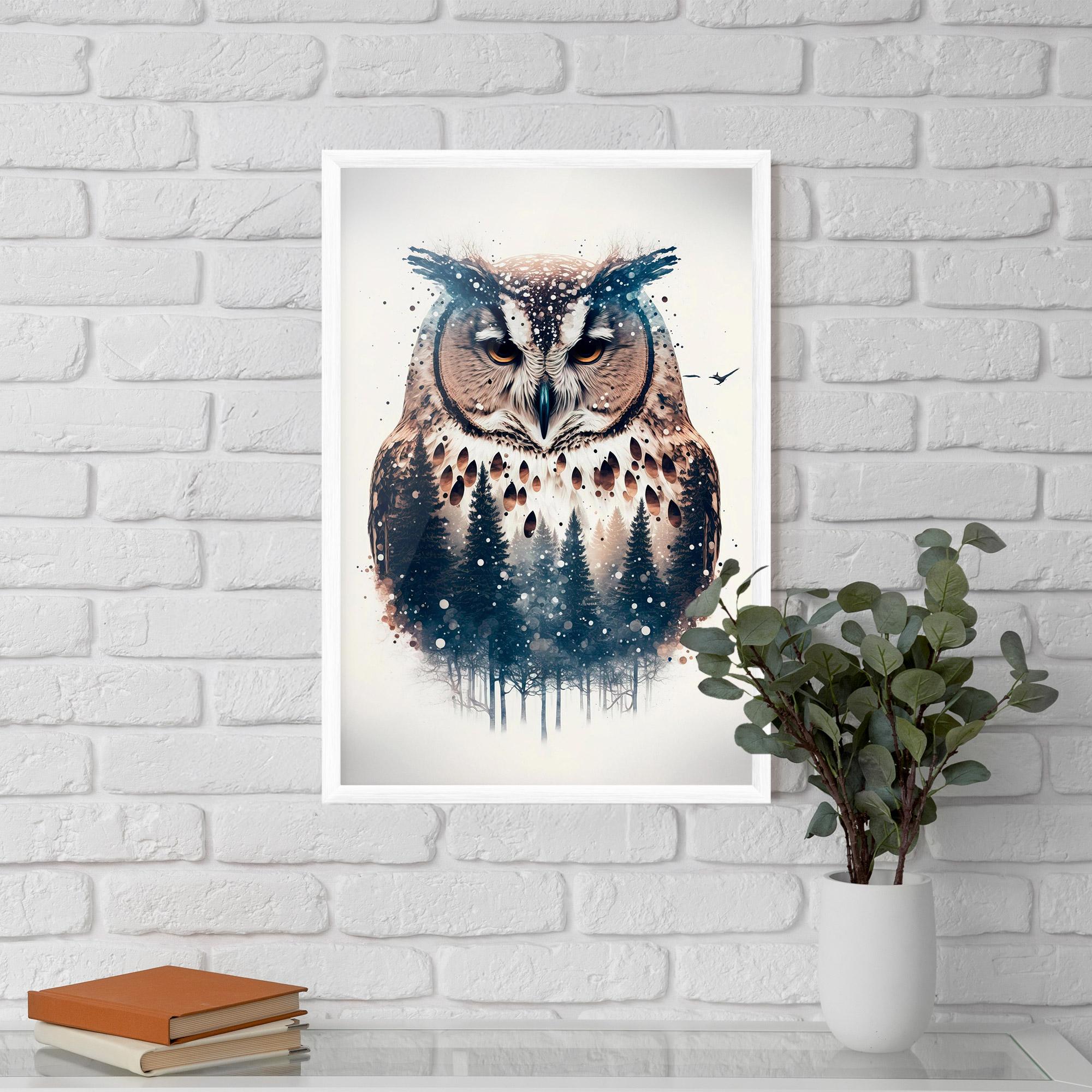 Keretezett Poszter Owl Portrait mockup 5