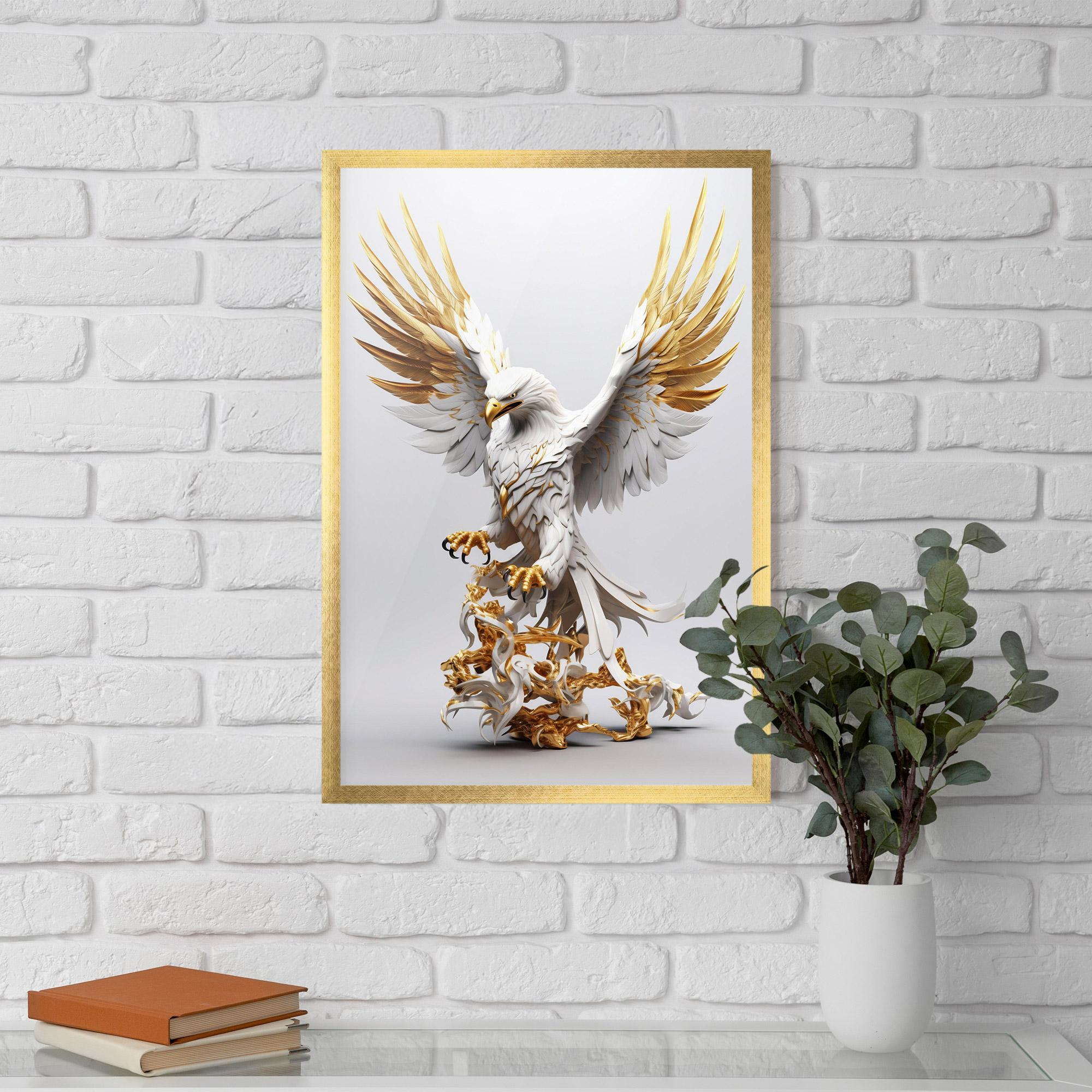 Keretezett Poszter Gold 3d Eagle mockup 5