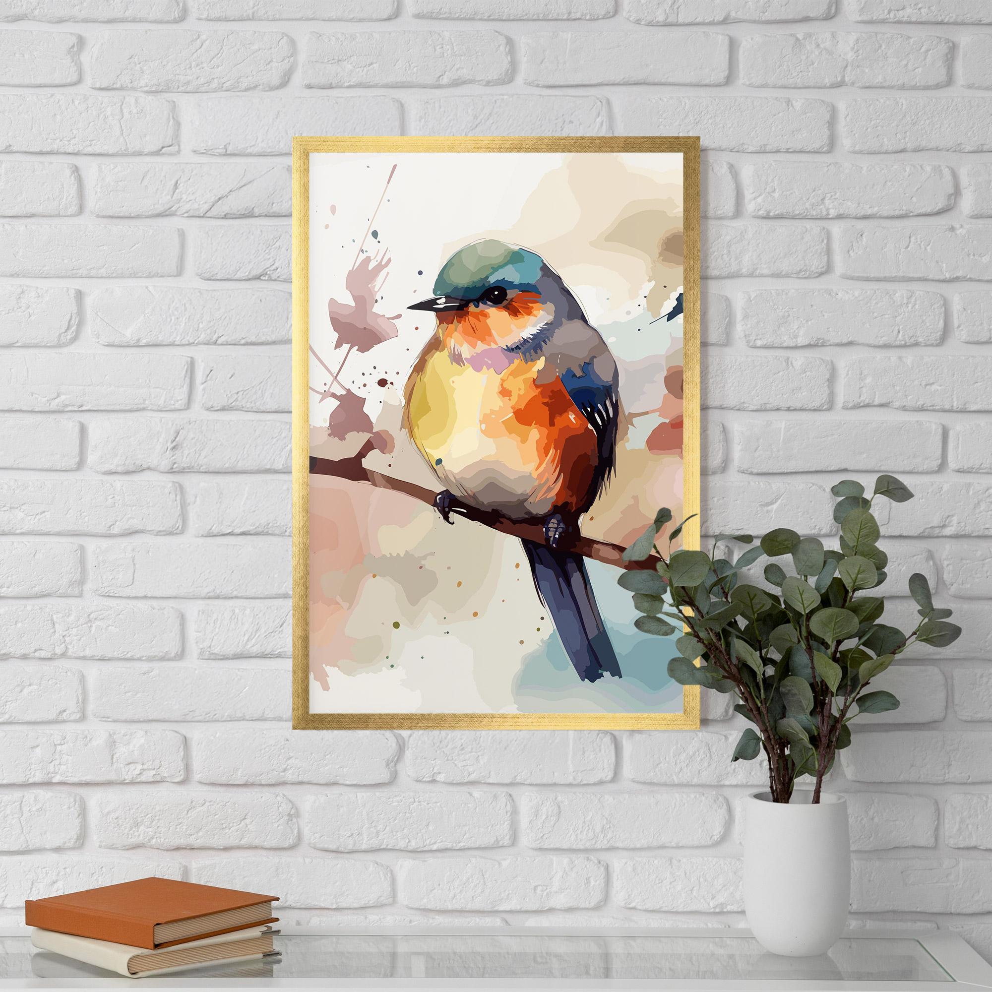 Keretezett Poszter Orange Purple Bird mockup 5