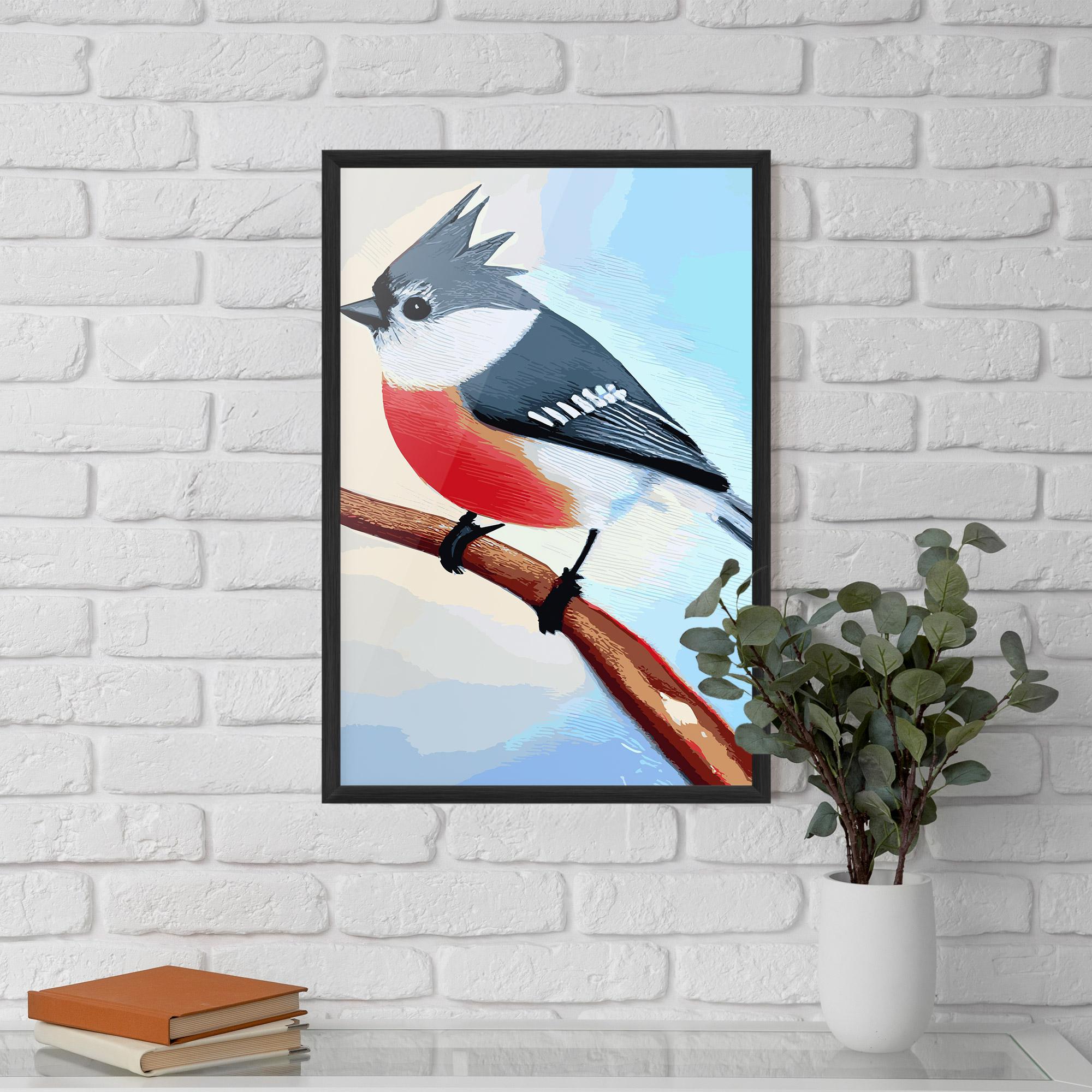 Keretezett Poszter Blue Bird Painting mockup 5