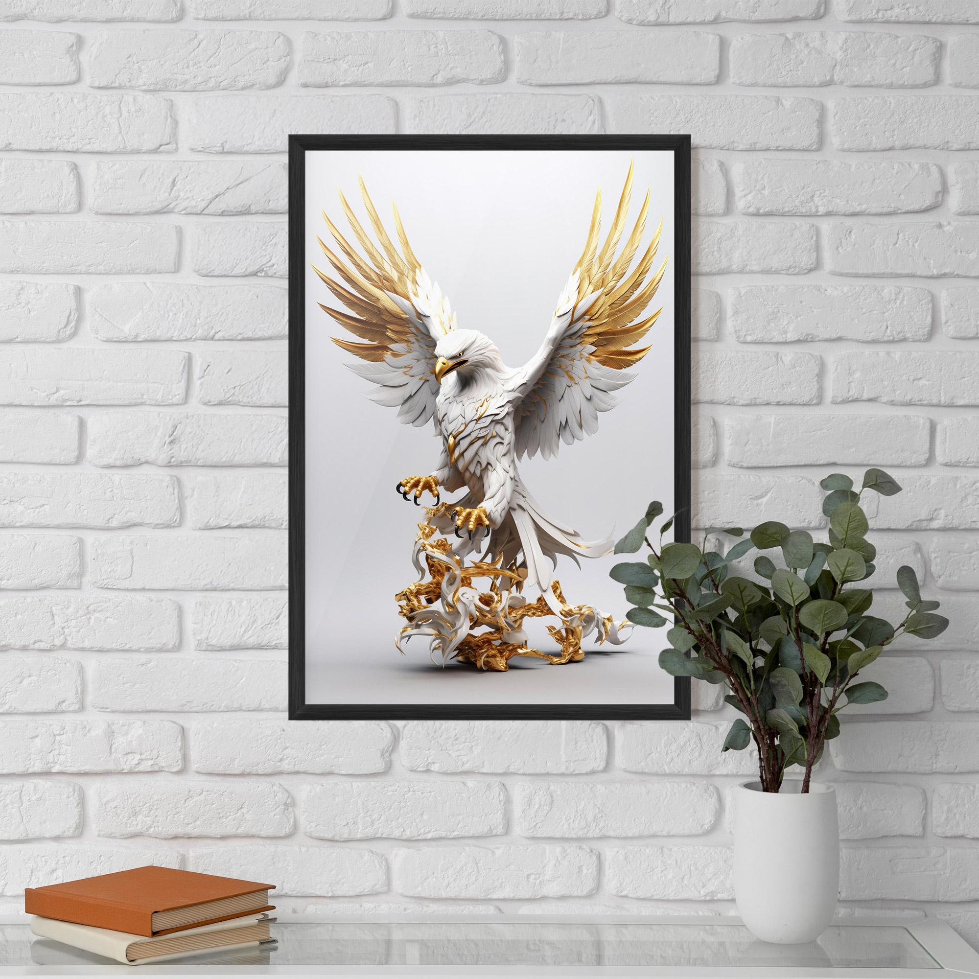 Keretezett Poszter Gold 3d Eagle mockup 5