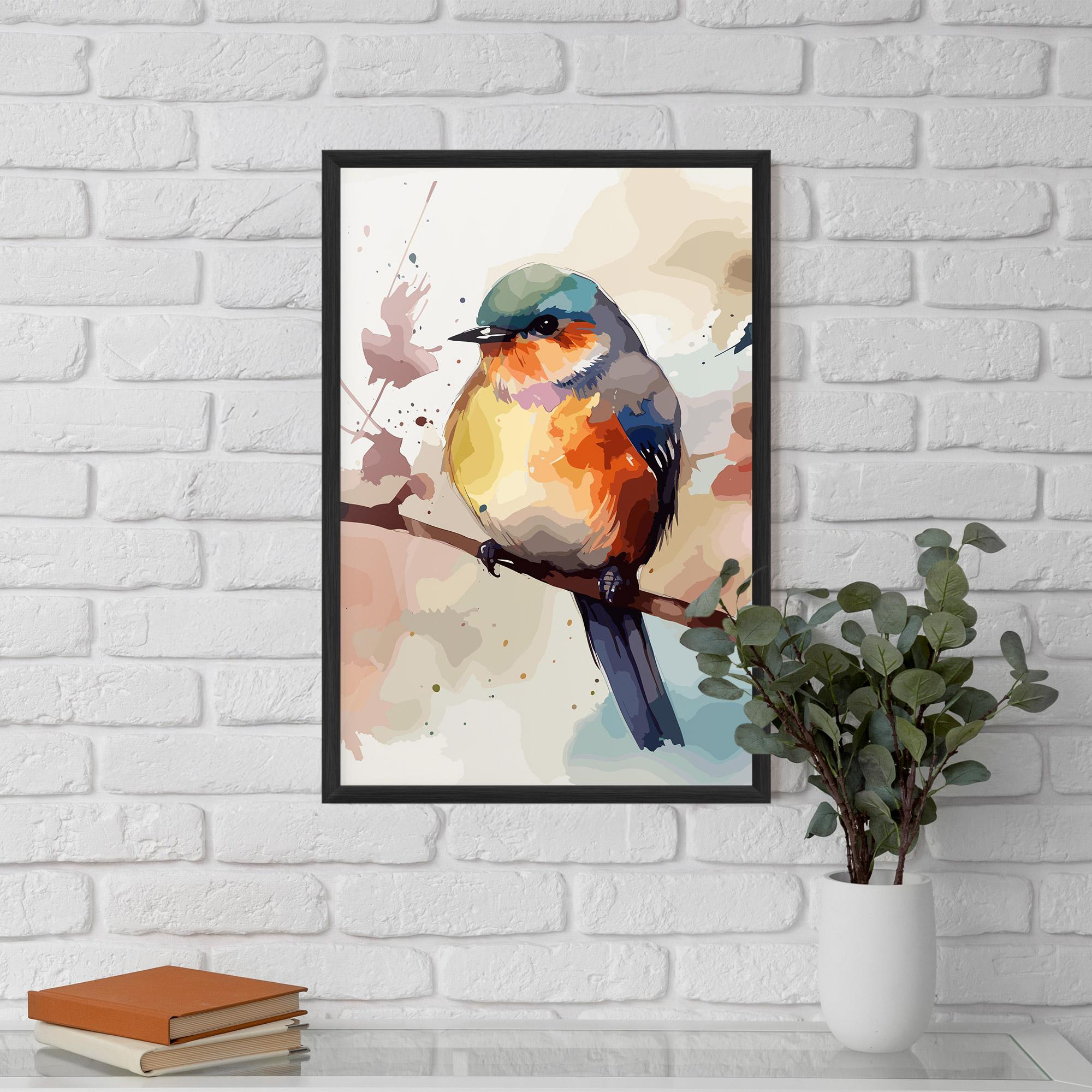 Keretezett Poszter Orange Purple Bird mockup 5