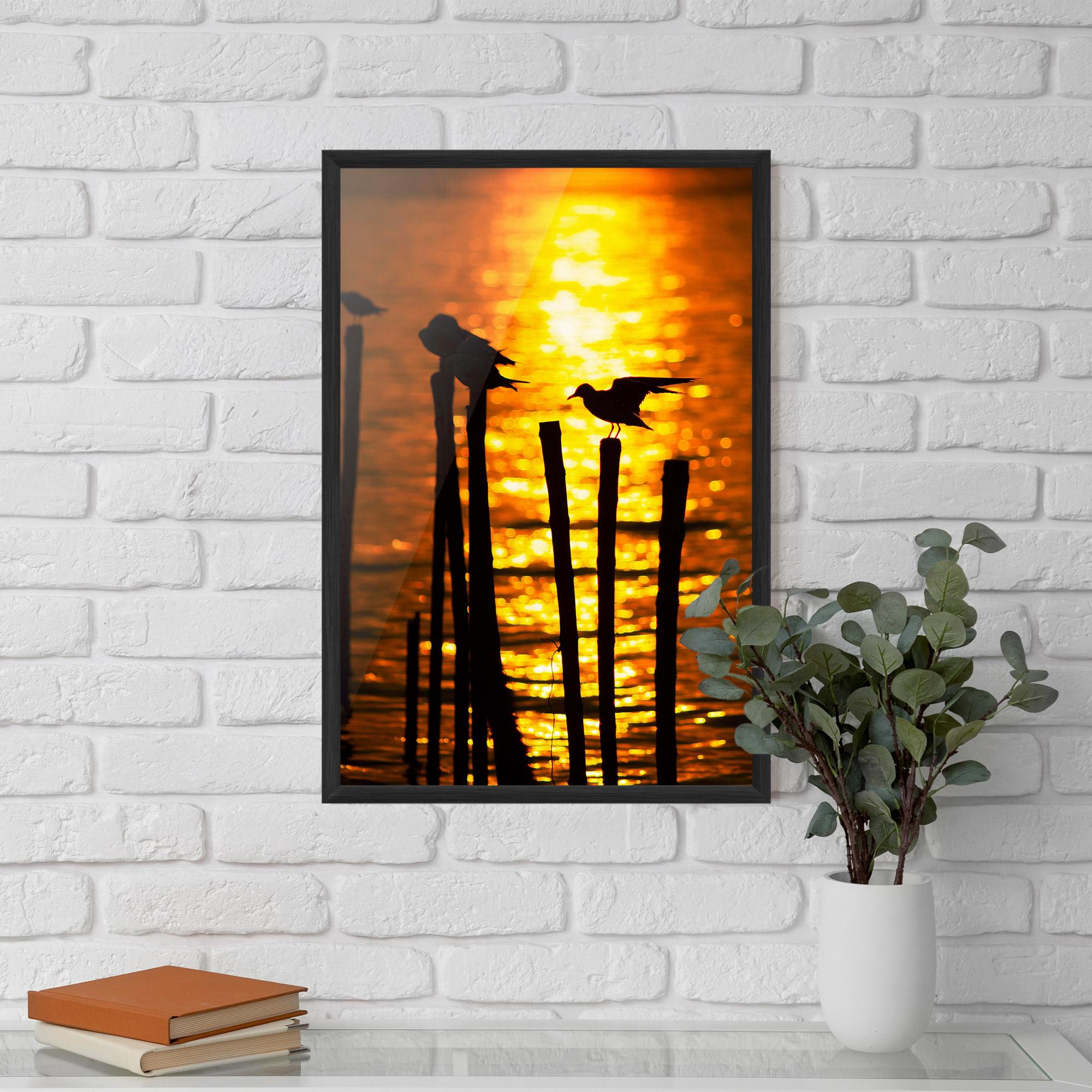 Keretezett Poszter Silhouettes Birds mockup 5