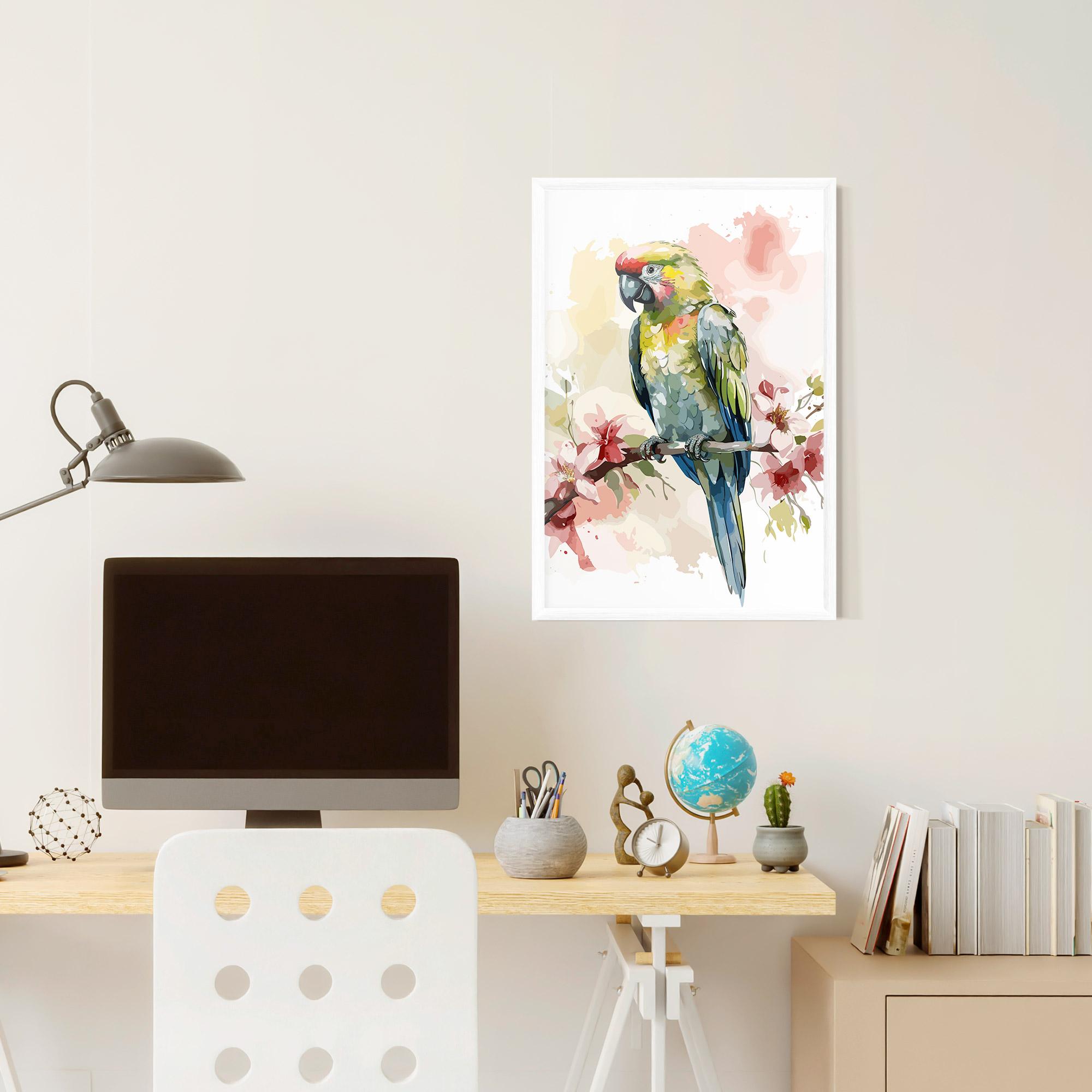 Keretezett Poszter Beautiful Parrot mockup 6
