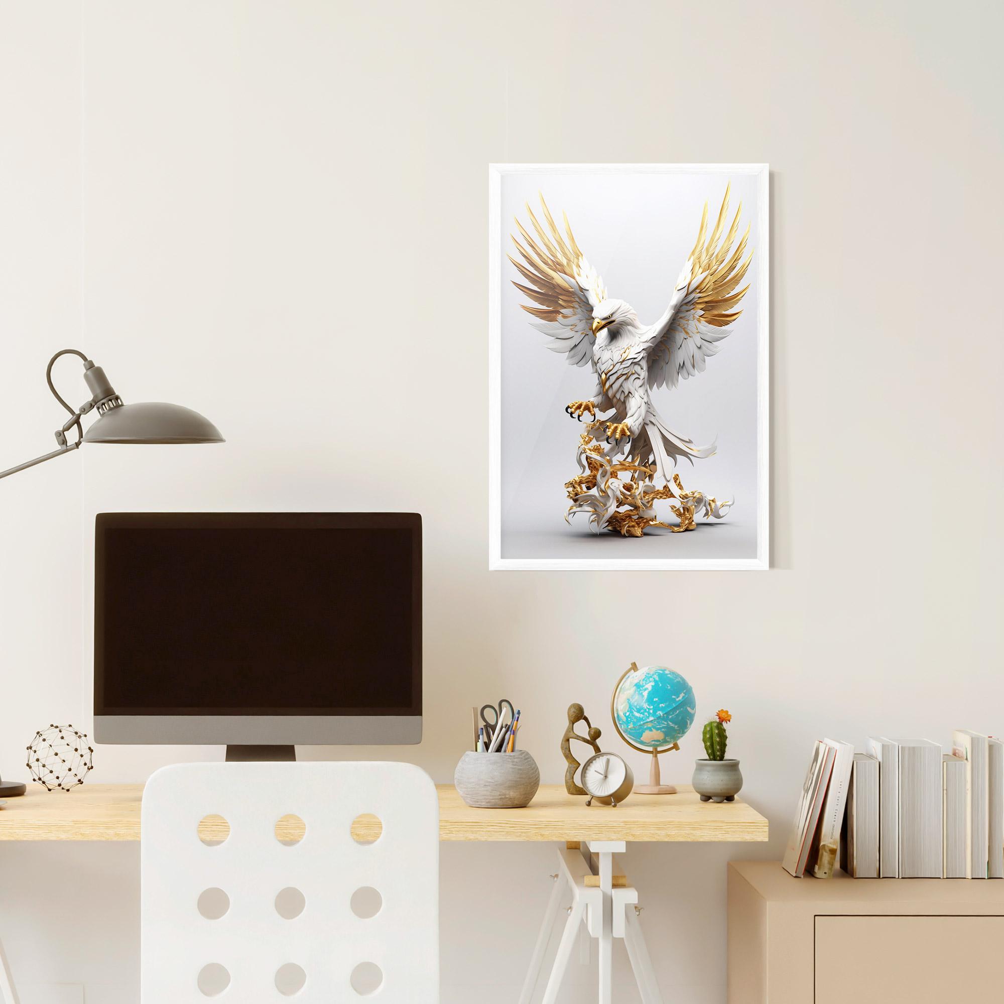 Keretezett Poszter Gold 3d Eagle mockup 6