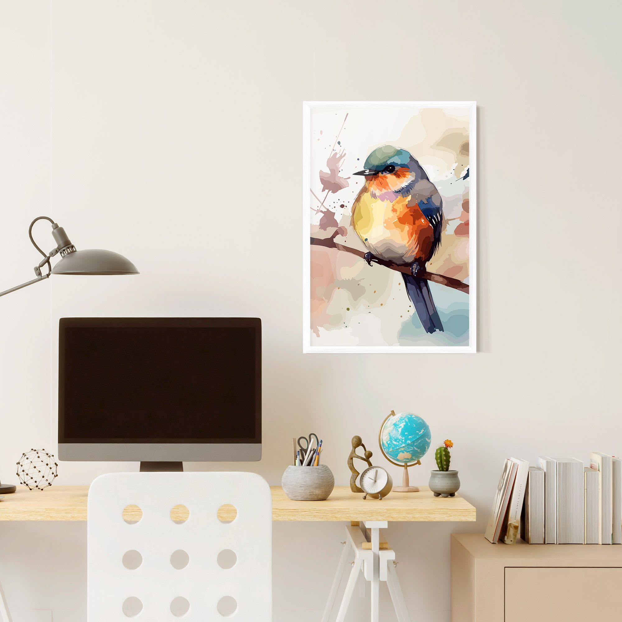 Orange Purple Bird mockup 6
