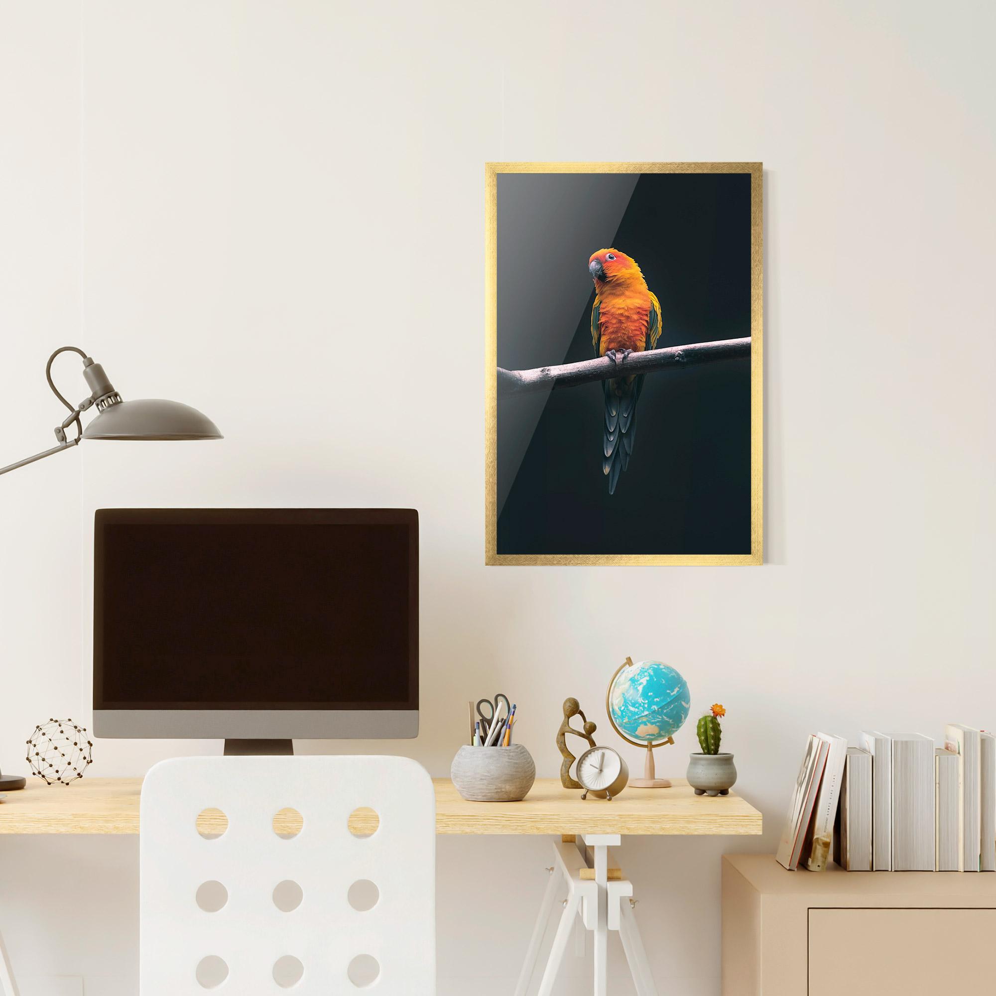 Keretezett Poszter Fire Parrot mockup 6