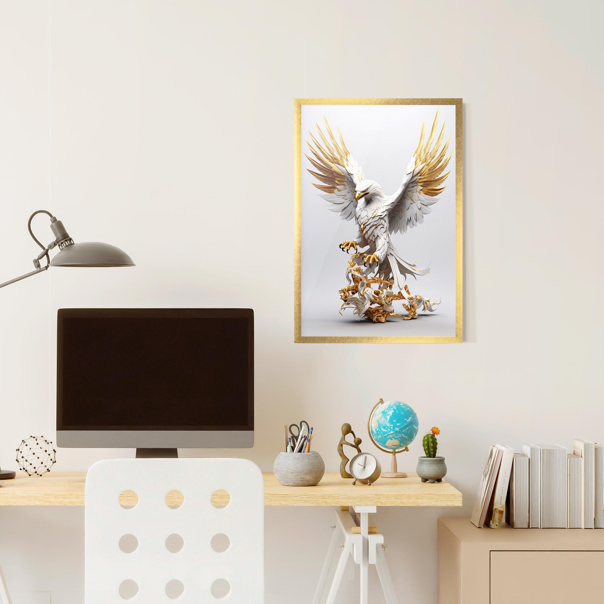 Keretezett Poszter Gold 3d Eagle mockup 6