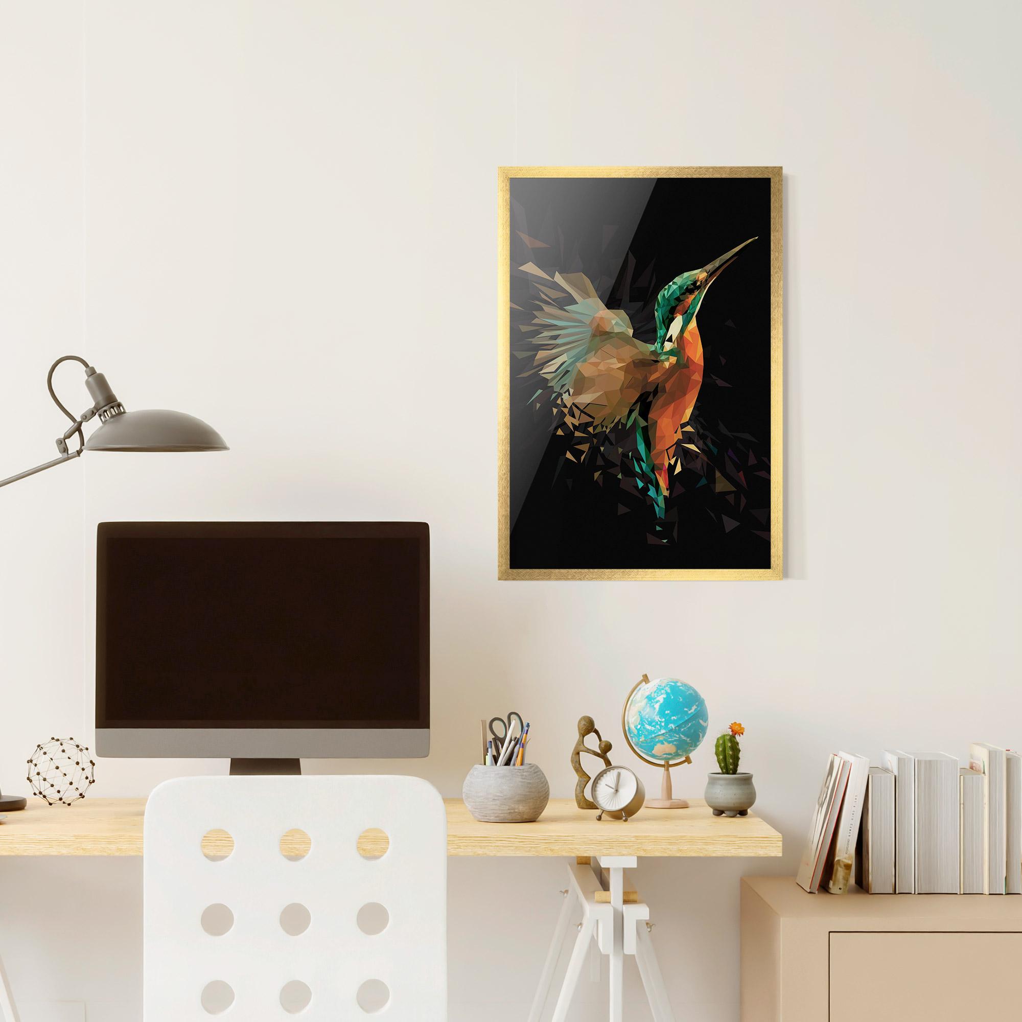 Keretezett Poszter Hummingbird Splash mockup 6