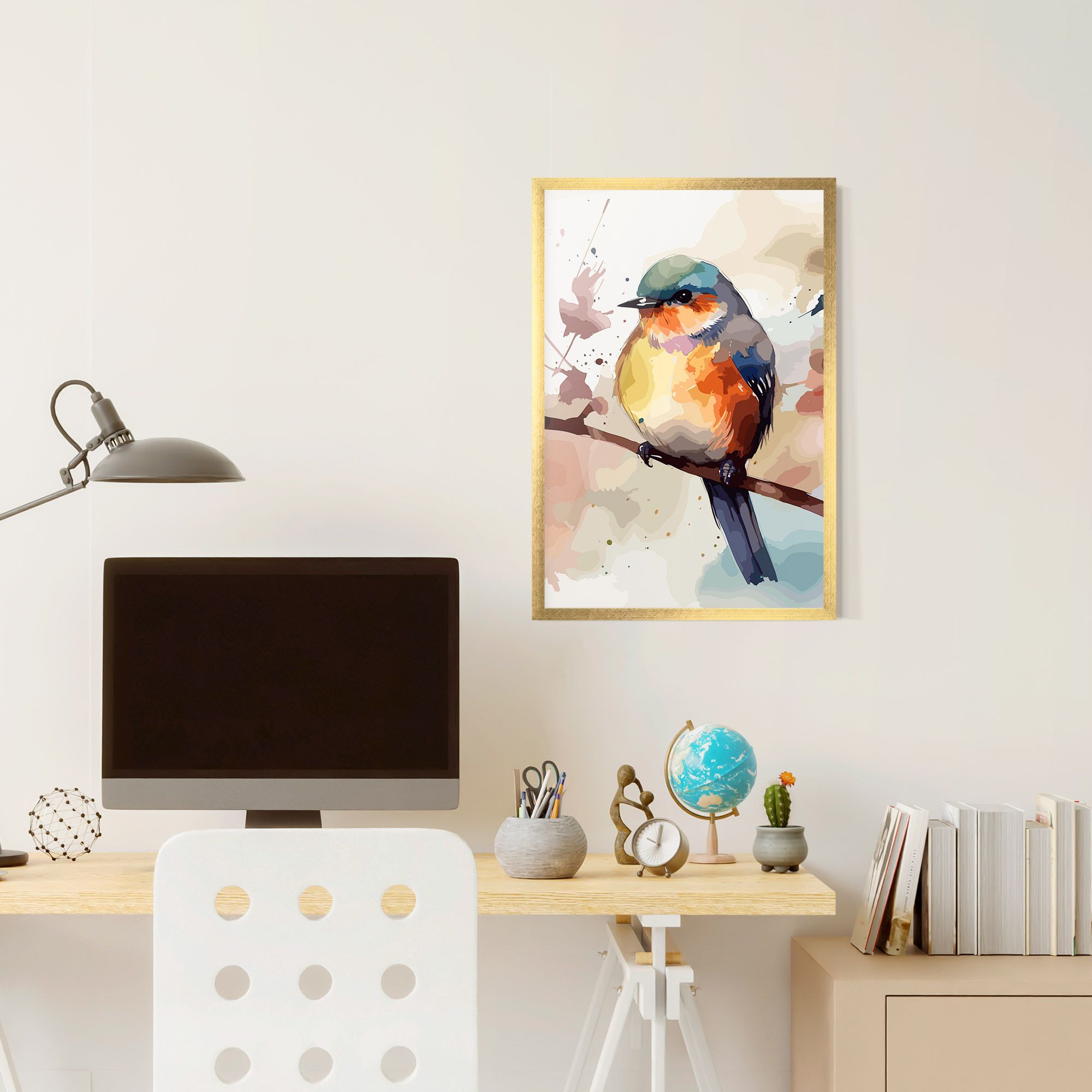 Orange Purple Bird mockup 6