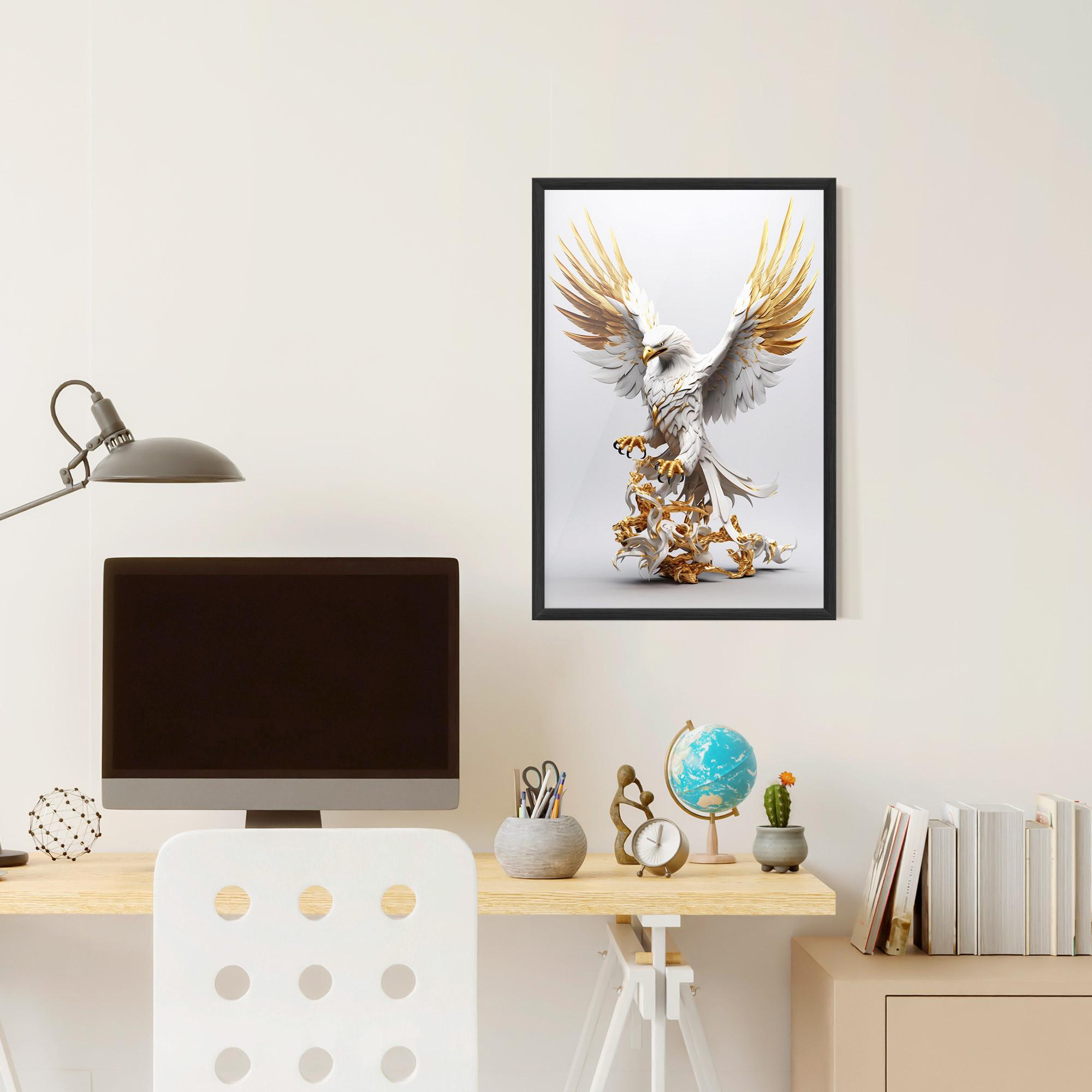 Keretezett Poszter Gold 3d Eagle mockup 6