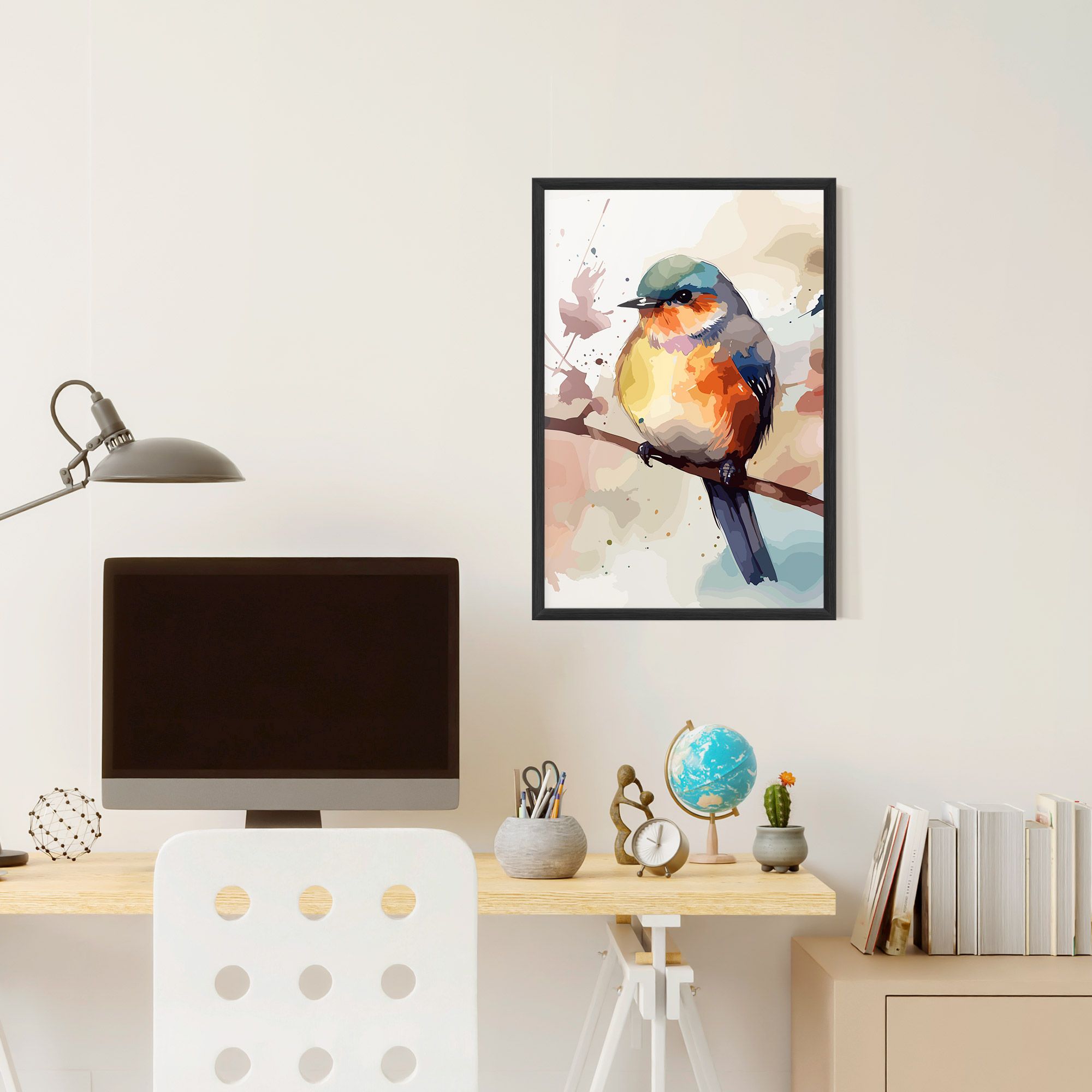 Orange Purple Bird mockup 6