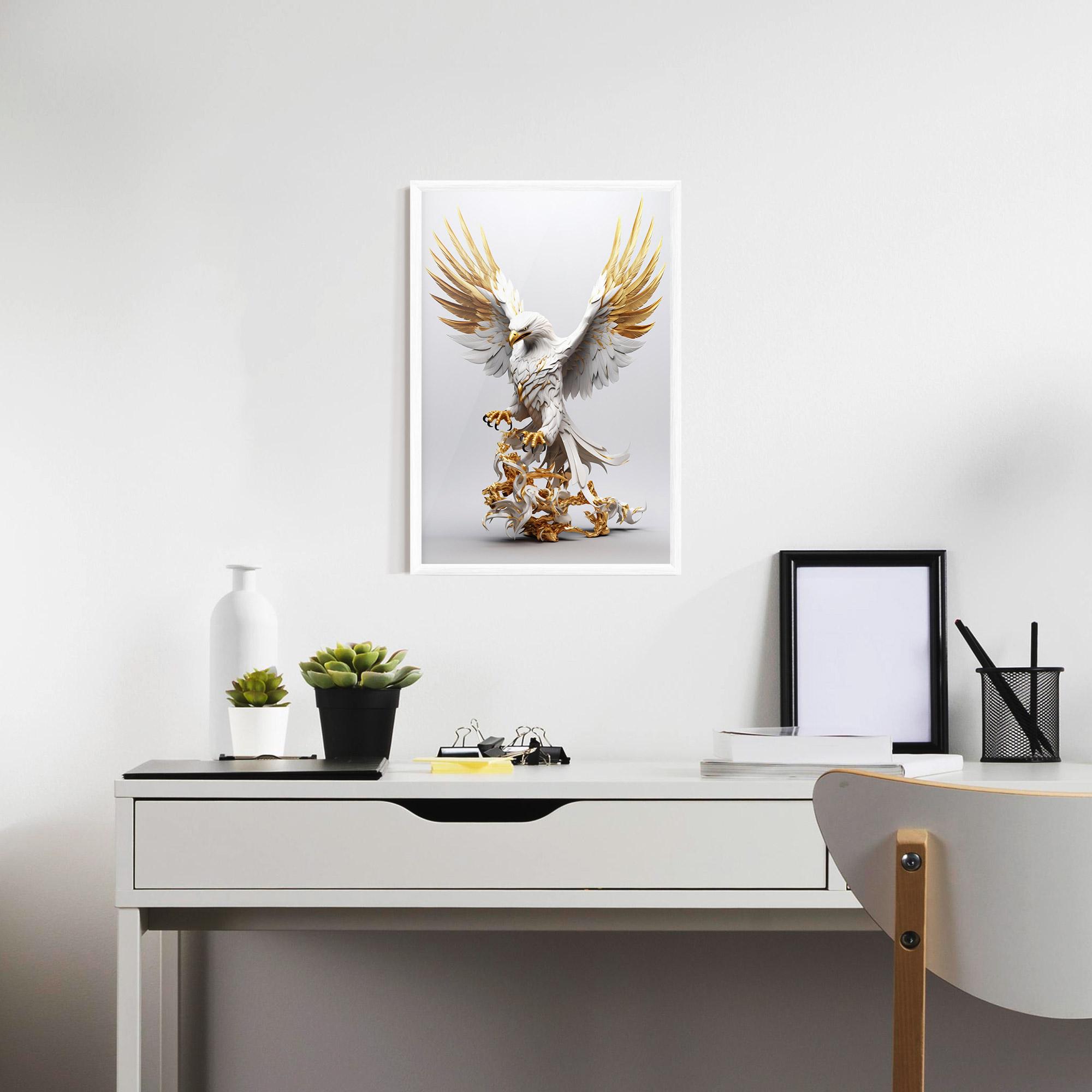 Keretezett Poszter Gold 3d Eagle mockup 7