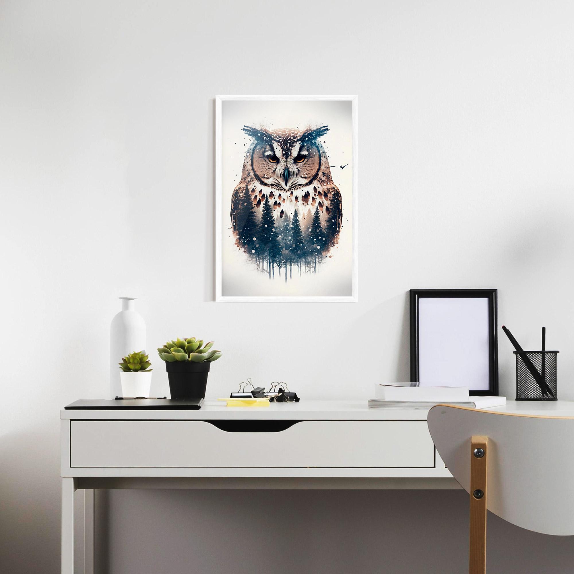 Keretezett Poszter Owl Portrait mockup 7