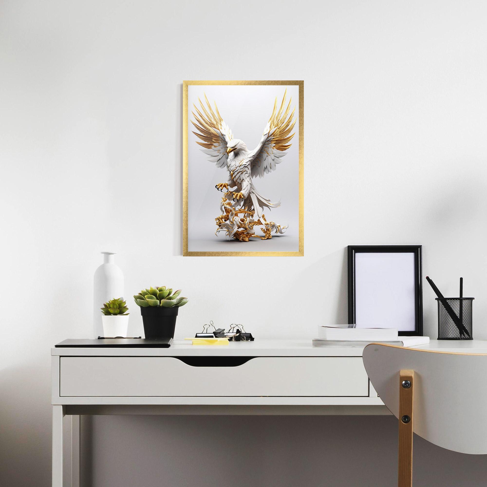 Keretezett Poszter Gold 3d Eagle mockup 7