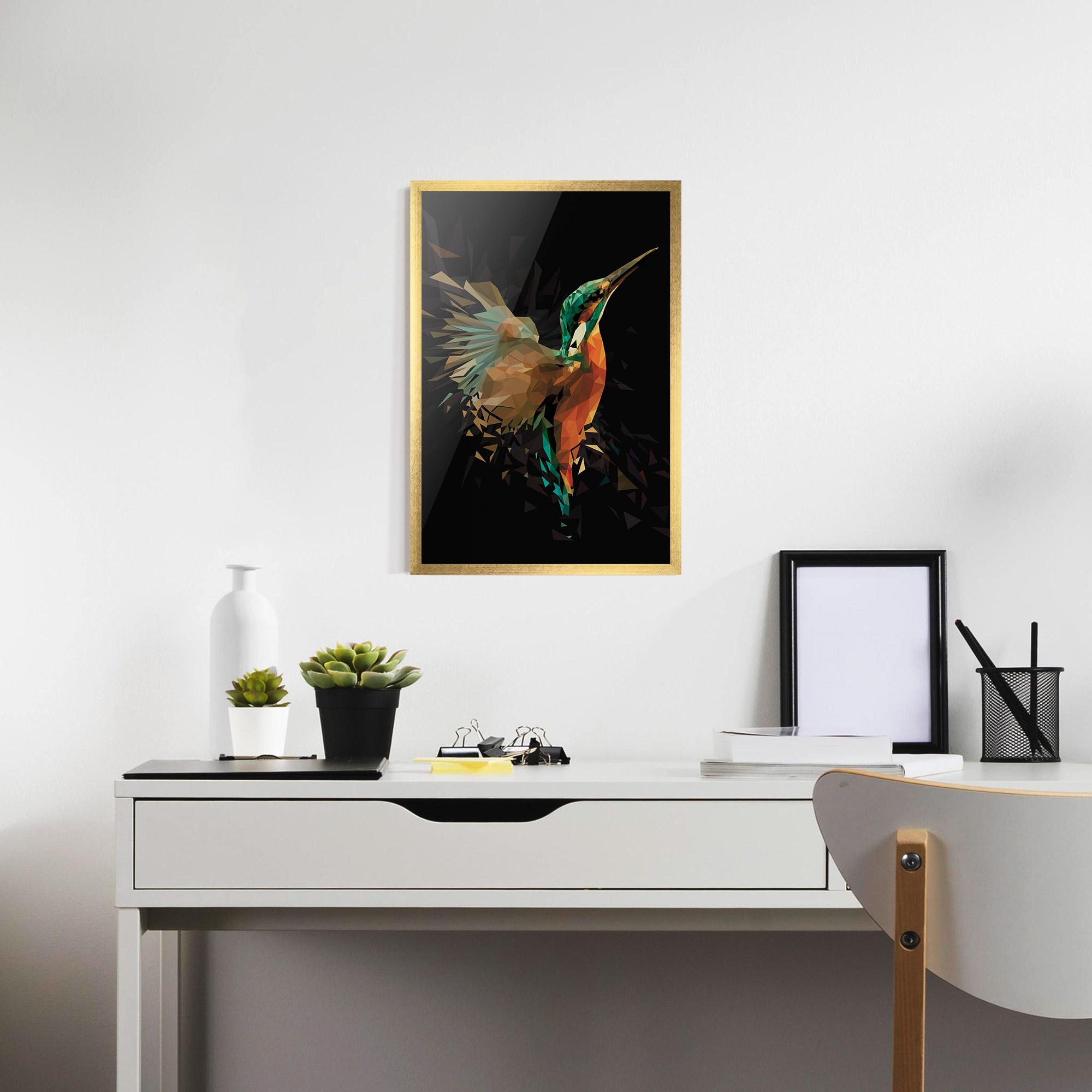 Keretezett Poszter Hummingbird Splash mockup 7