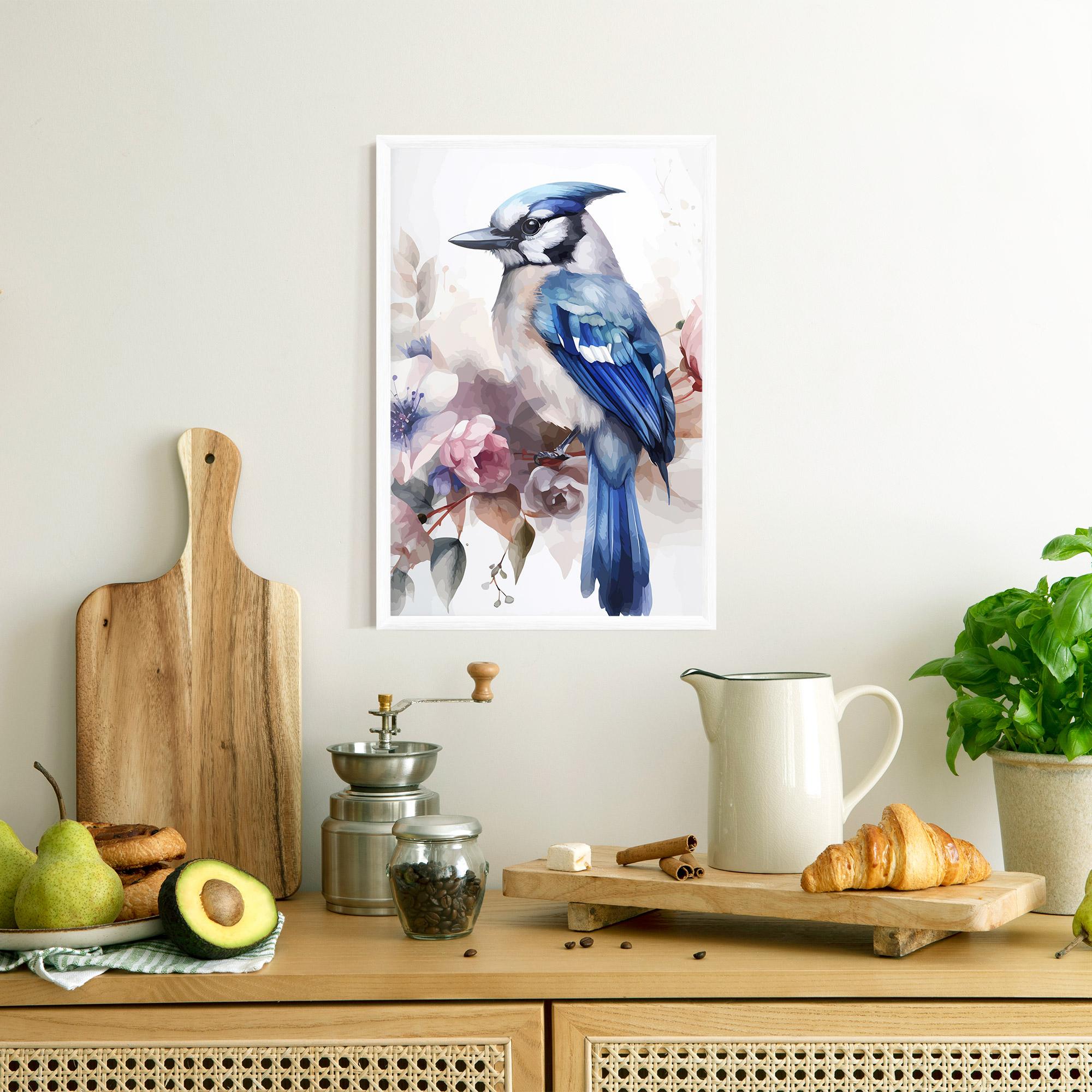 Keretezett Poszter Bird Pretty Blue mockup 8