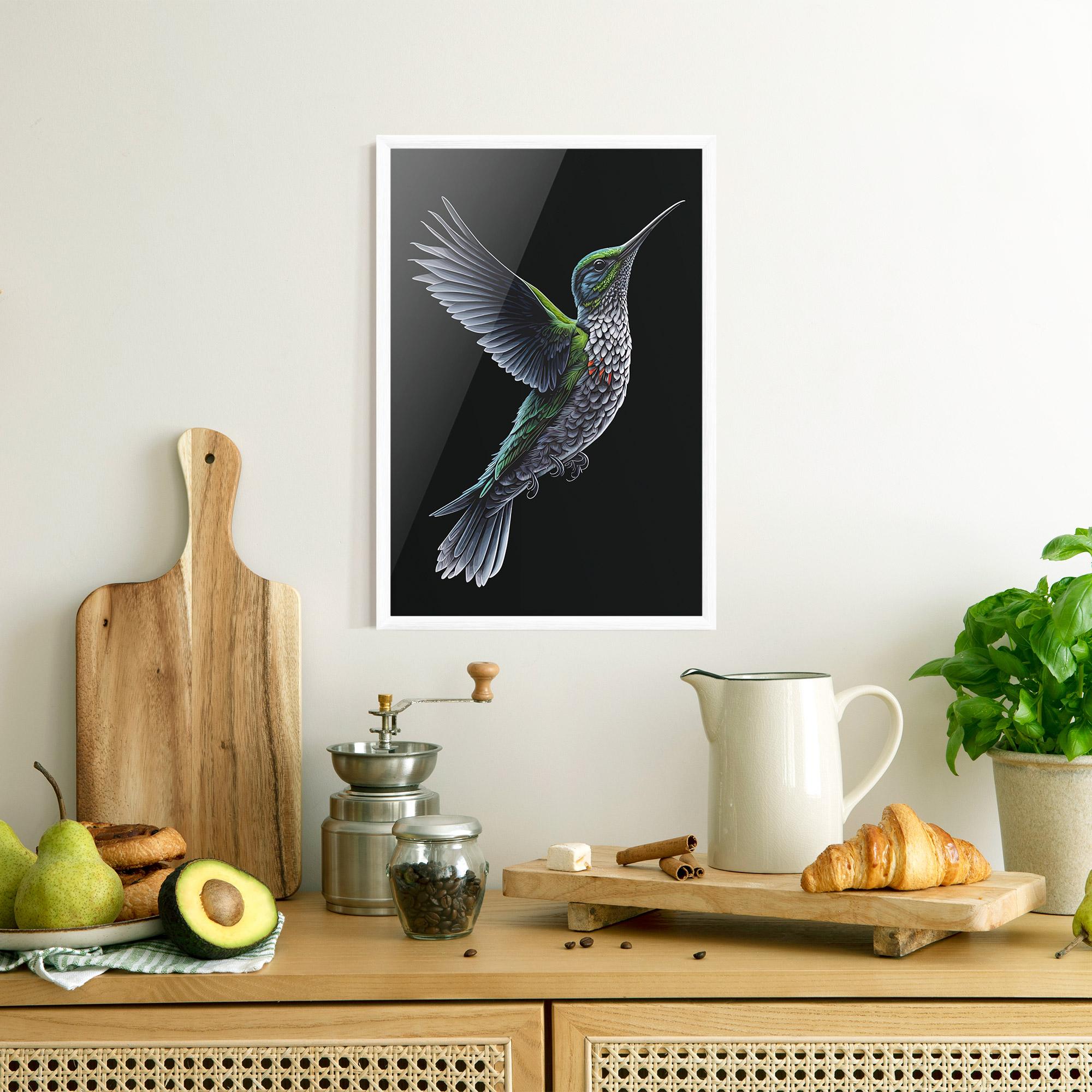 Keretezett Poszter Green Hummingbird mockup 8