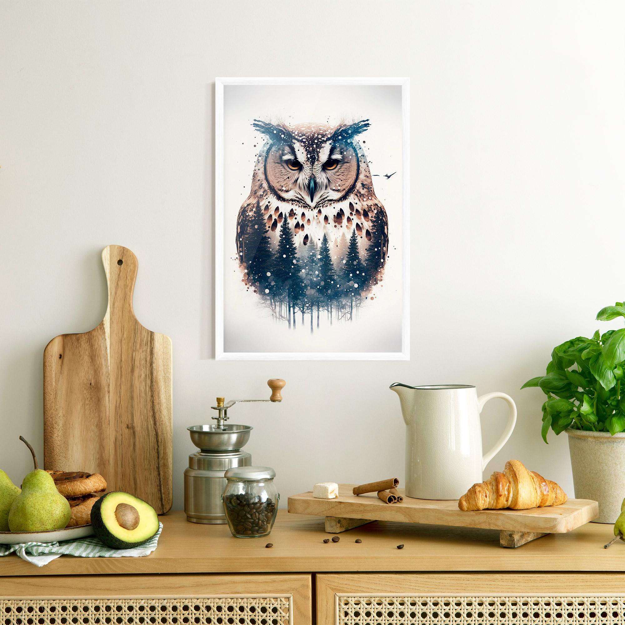 Keretezett Poszter Owl Portrait mockup 8