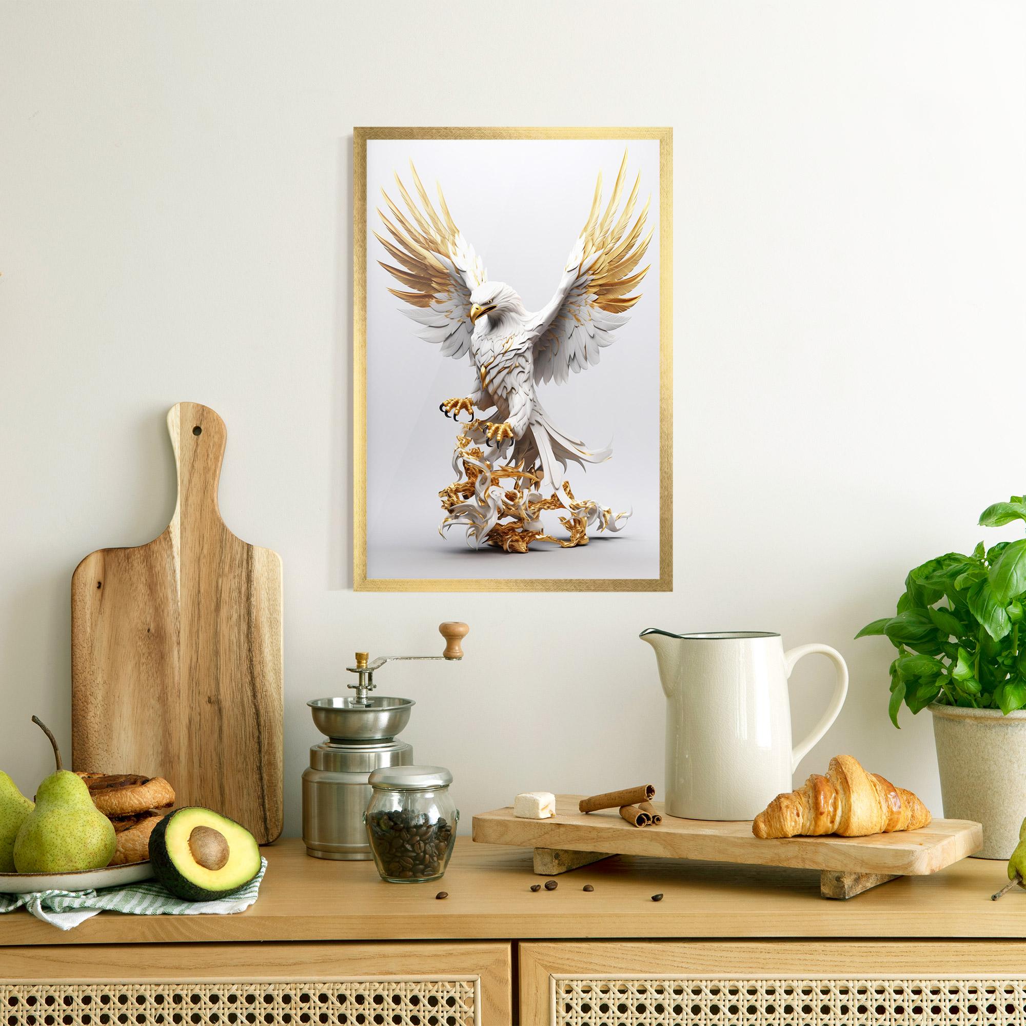 Keretezett Poszter Gold 3d Eagle mockup 8